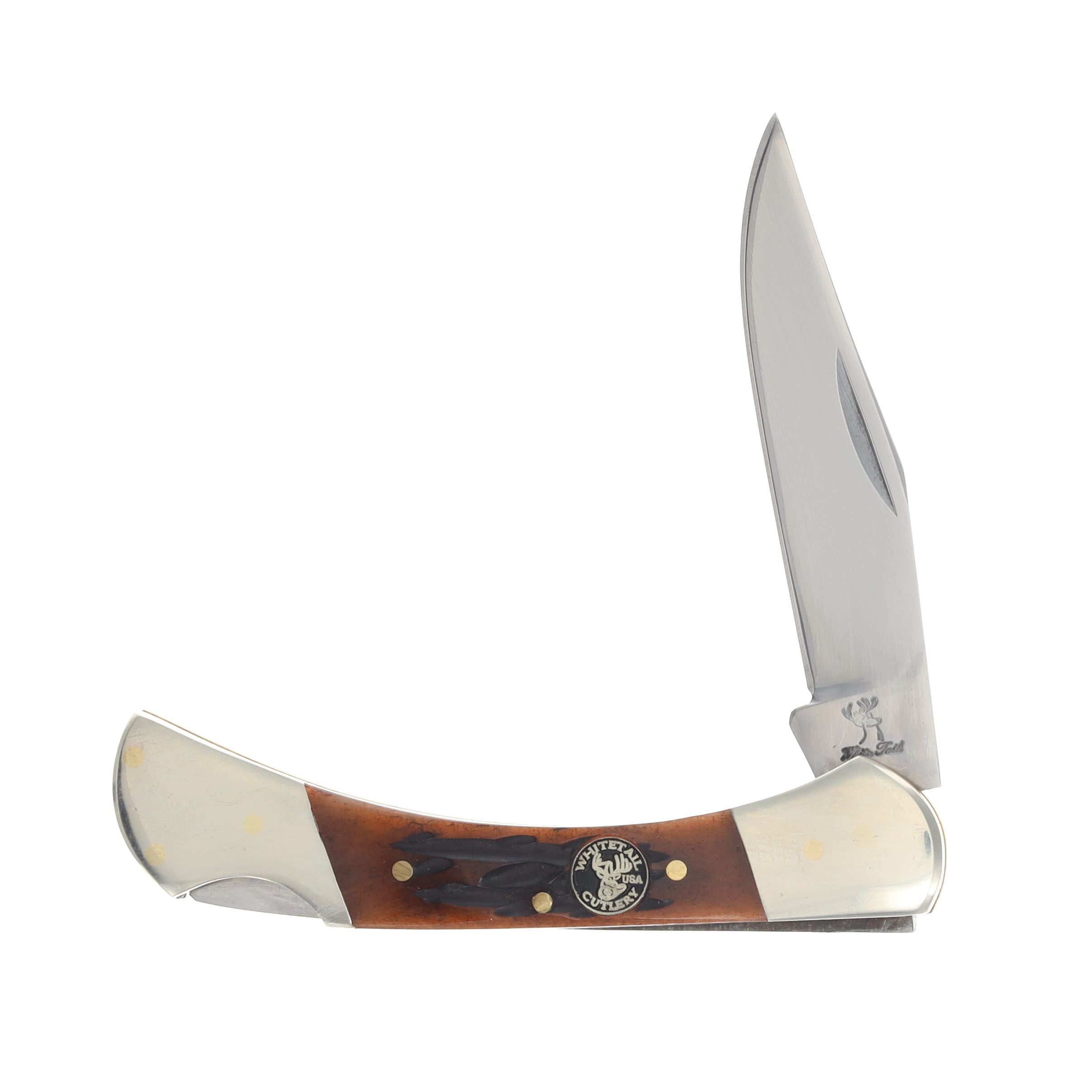 Whitetail Cutlery Rocky Mountain Stag Bone Warrior Lockback Folding Knife FRWT547RMS View 3