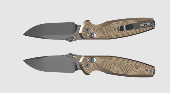 Kizer Khamsin Clutch Lock Folding Knife Gray PVD Coated & Stonewashed Nitro V/Sand Aluminum V3791A1 View 1