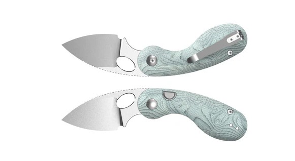Kizer Microbe Button Linerlock Folding Knife Satin 14C28N/Silver Glass Fiber V2742A11 View 1