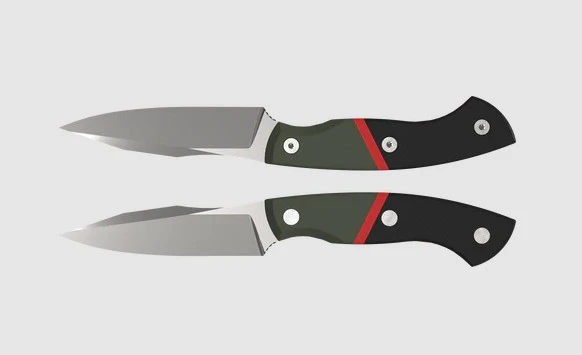 Kizer Hissbite Fixed Blade Knife Satin AEB-L/Olive Green, Black & Red G-10 1109A2 View 1