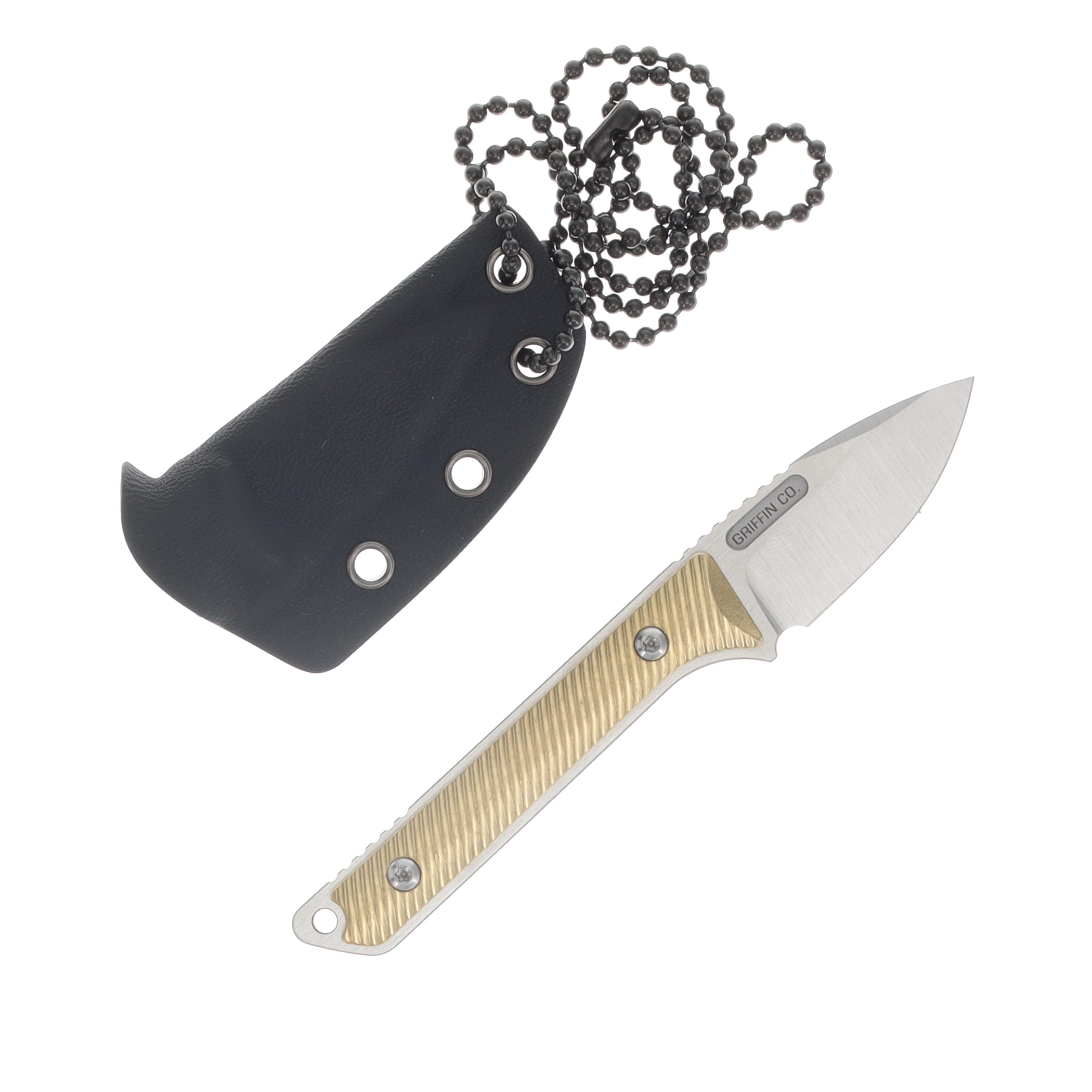 Griffin Scout Medic Fixed Blade Satin Magnacut - Titanium Textured Brass GRIFFSMSATTXTRDBRSS View 2