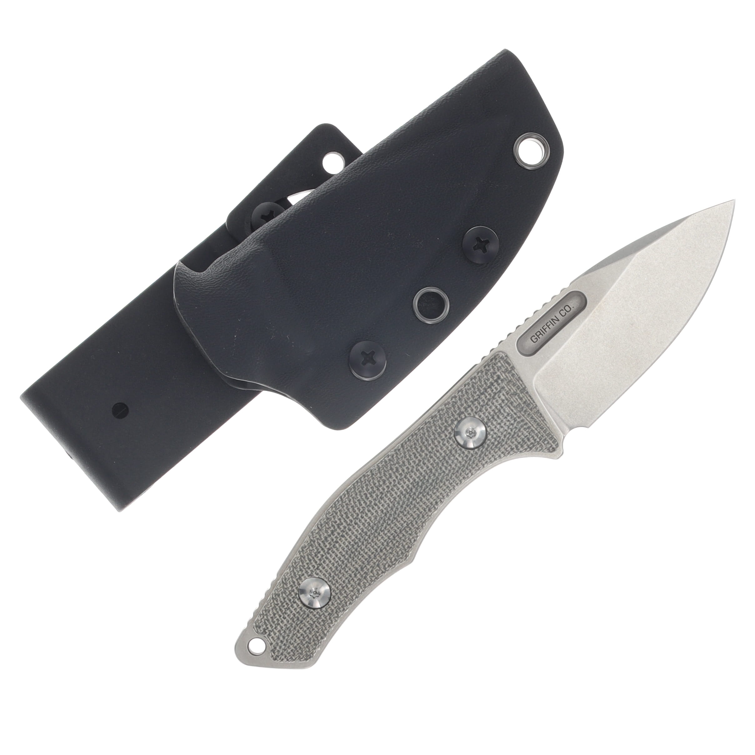 Griffin Scout 2.5 Fixed Blade Stonewash Magnacut - Titanium Olive Micarta GRIFFS2.5SWOM View 1