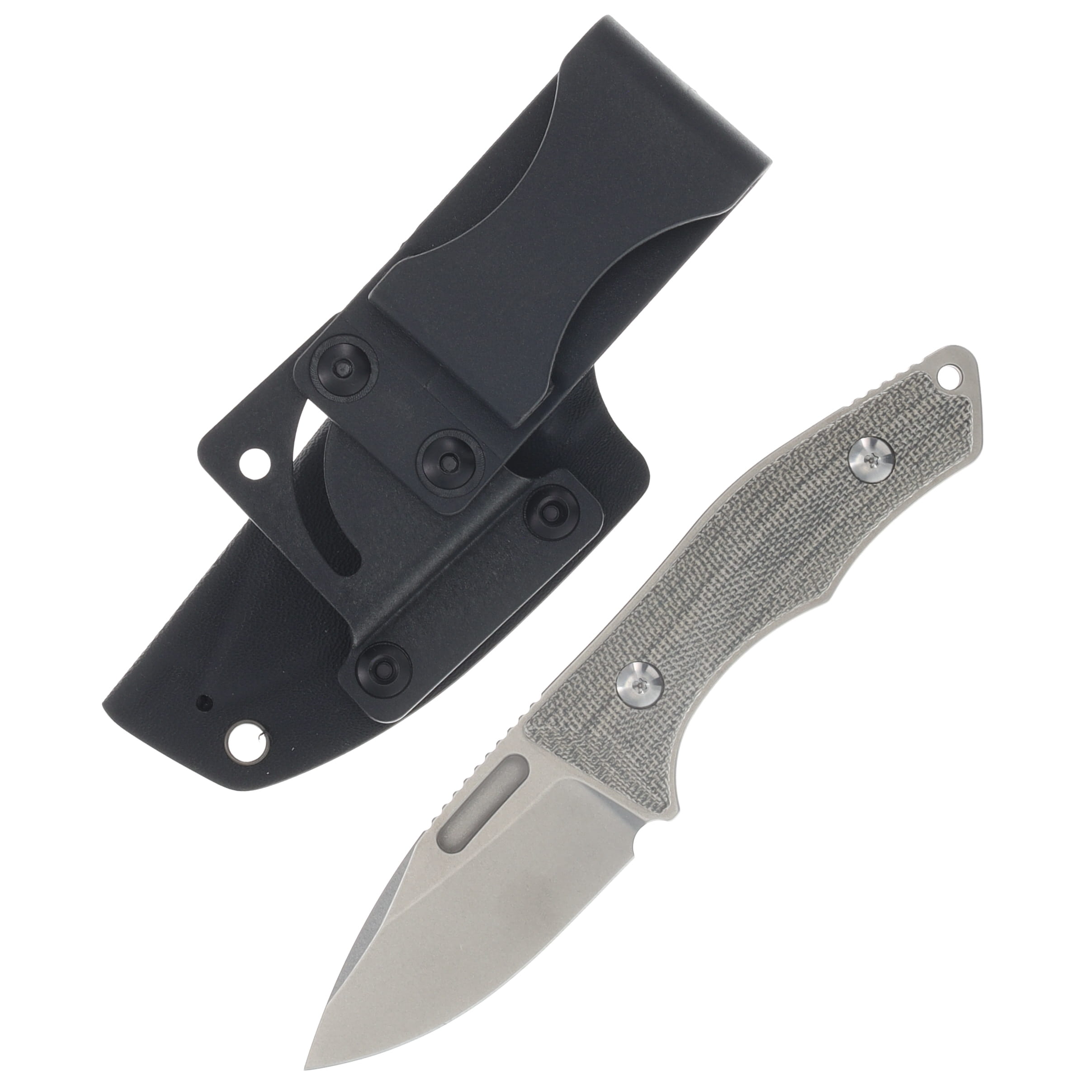 Griffin Scout 2.5 Fixed Blade Stonewash Magnacut - Titanium Olive Micarta GRIFFS2.5SWOM View 2