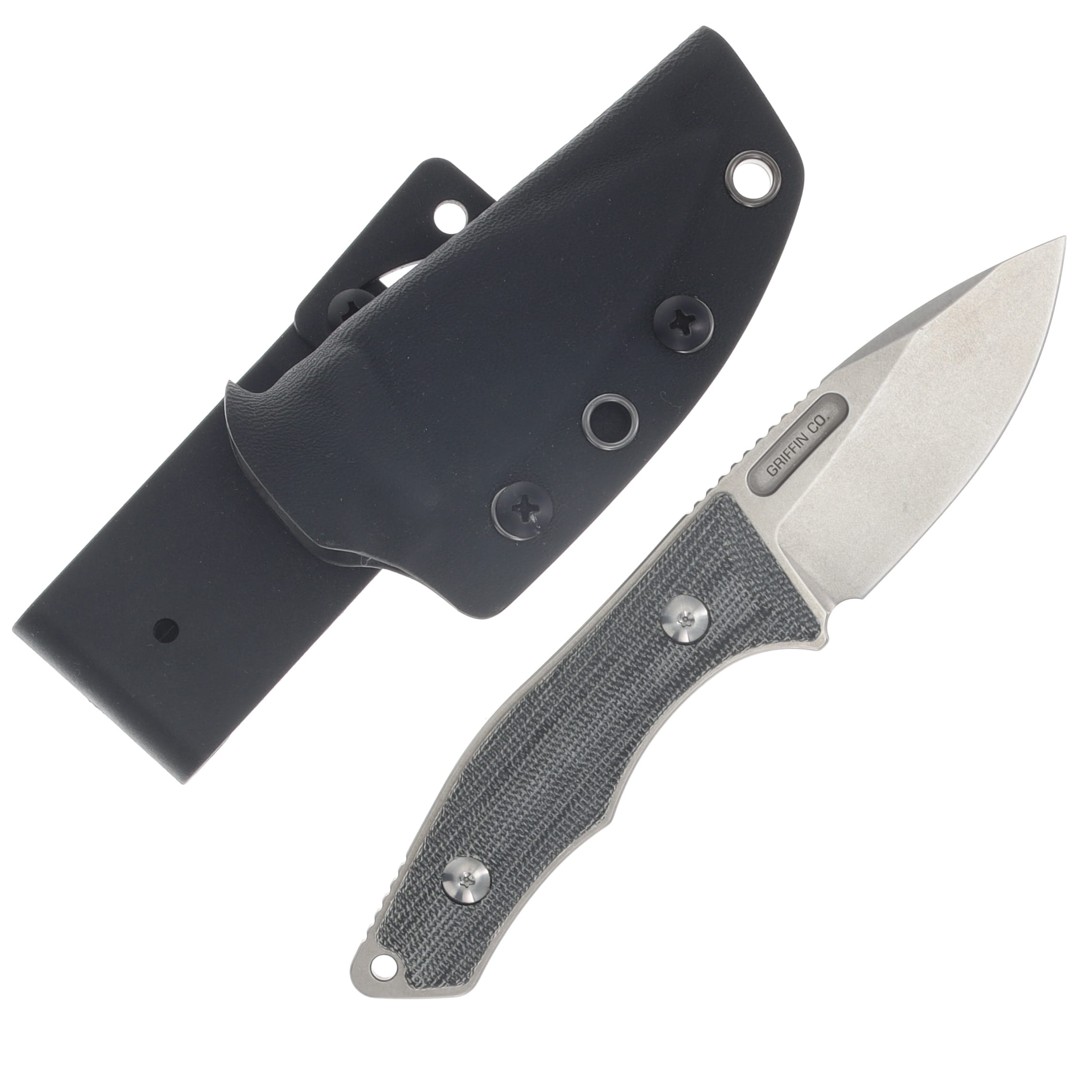 Griffin Scout 2.5 Fixed Blade Stonewash Magnacut - Titanium Black Micarta GRIFFS2.5SWBM View 1