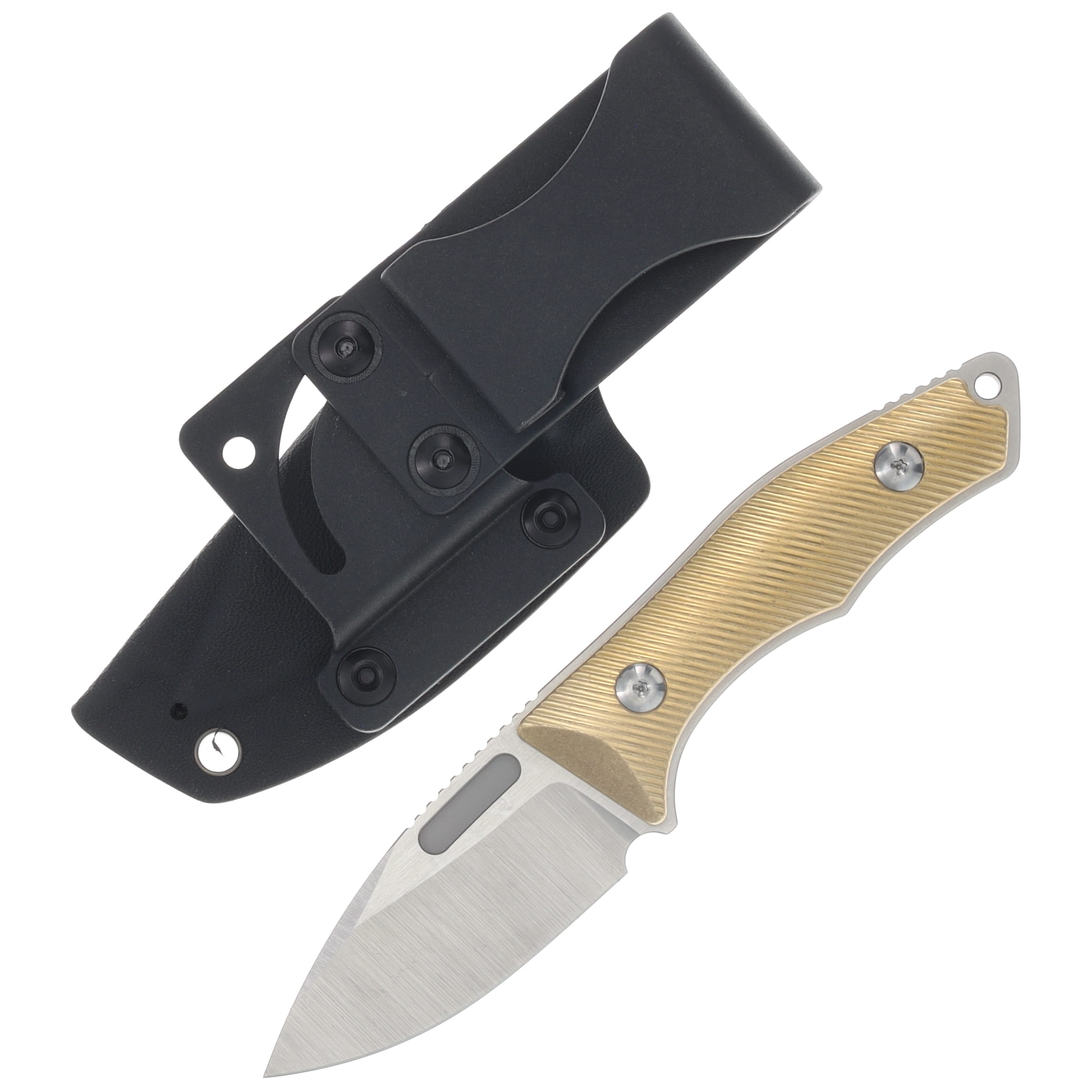 Griffin Scout 2.5 Fixed Blade Satin Magnacut - Titanium Textured Brass GRIFFS2.5SATTXTRDBRSS View 2