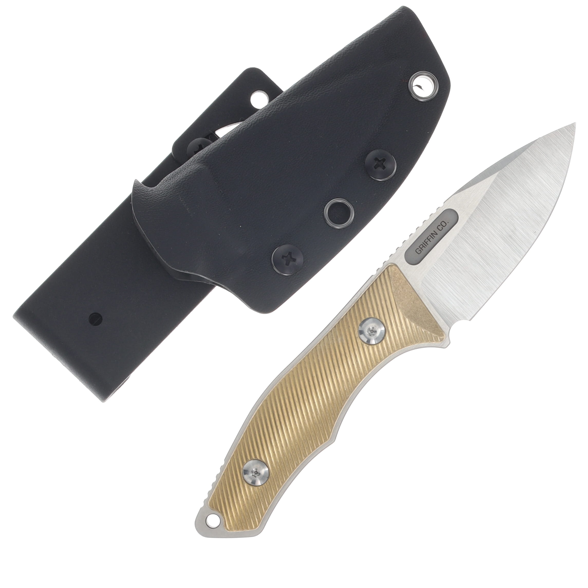 Griffin Scout 2.5 Fixed Blade Satin Magnacut - Titanium Textured Brass GRIFFS2.5SATTXTRDBRSS View 1