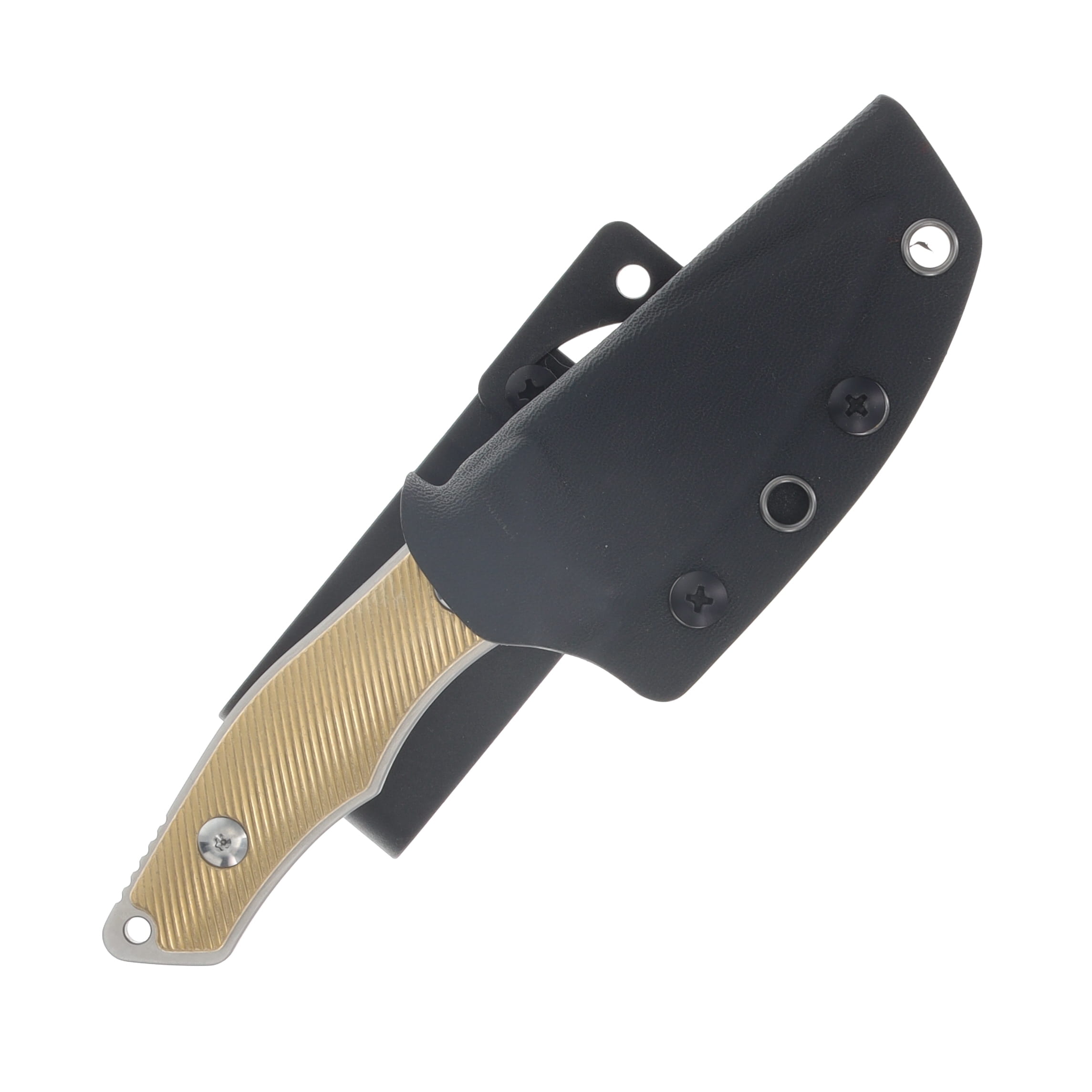 Griffin Scout 2.5 Fixed Blade Satin Magnacut - Titanium Textured Brass GRIFFS2.5SATTXTRDBRSS View 4