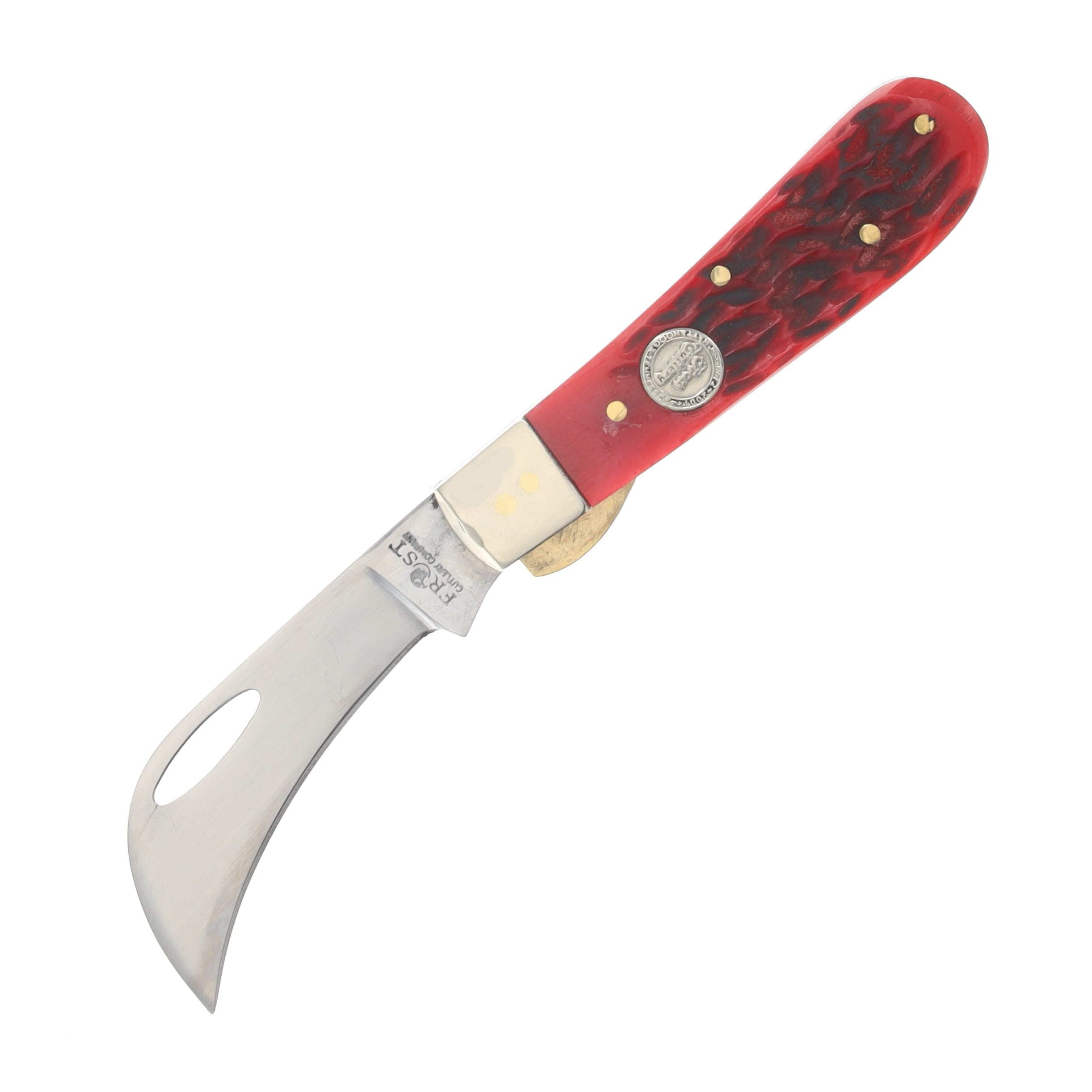 Frost Cutlery Red Pickbone Little Hawkeye Folding Knife FR14478RPB View 1