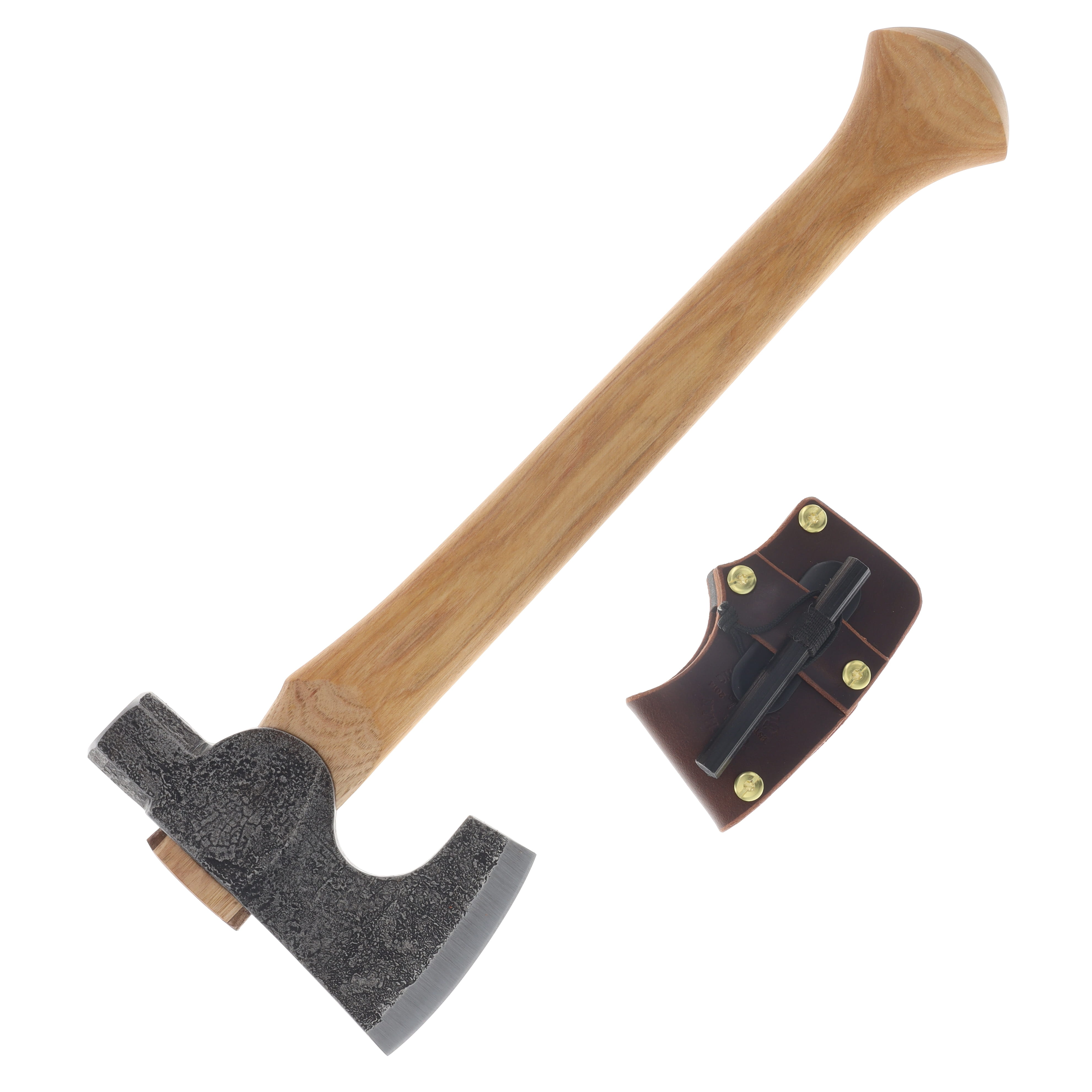 Hoffman Blacksmithing Mountaineer Bushcraft Axe 15.5" Oval Handle Bulb End HOFMTOB View 1