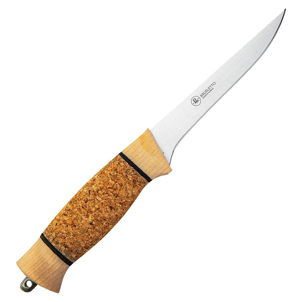 Brusletto Fiskern Fishing Fixed Knife Oiled Cork and Mountain Birch Handle 12C27 Blade BRU10105 View 1