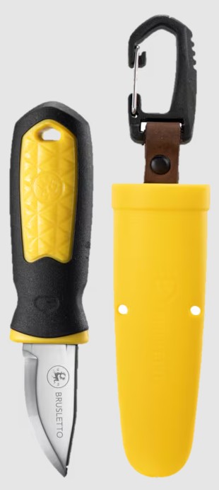 Brusletto Kongla Fixed Blade Black/Yellow TPE Rubber Handle 1.4116 Blade W/Sheath BRU10204 View 1