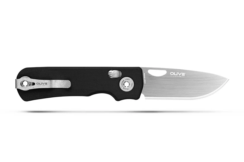 Olive Knives Lenta Folding Knife Black G10 Handle Tungsten Carbide Blade LNT-G10BLK-TC View 2