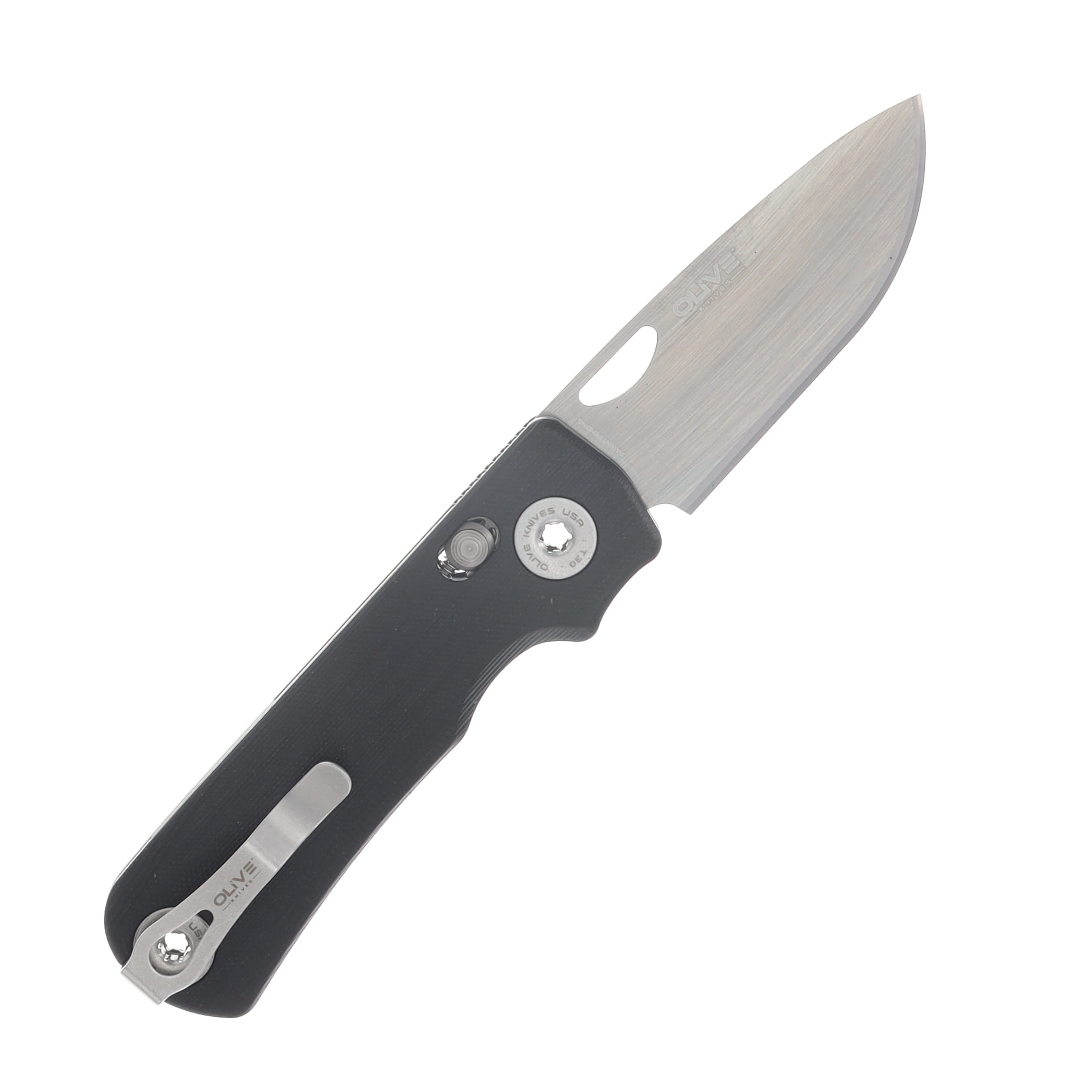 Olive Knives Lenta Folding Knife Black G10 Handle Tungsten Carbide Blade LNT-G10BLK-TC View 2