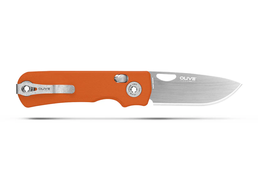 Olive Knives Lenta Folding Knife High Visibility Orange G10 Tungsten Carbide Blade LNT-G10ORN-TC View 2