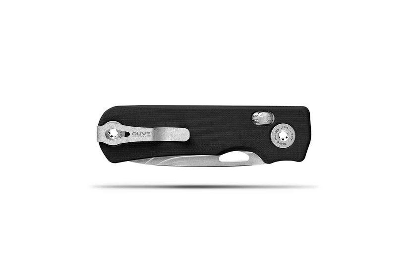 Olive Knives Lenta Folding Knife Black G10 Handle Elmax Drop Point Blade LNT-G10BLK-EL View 3