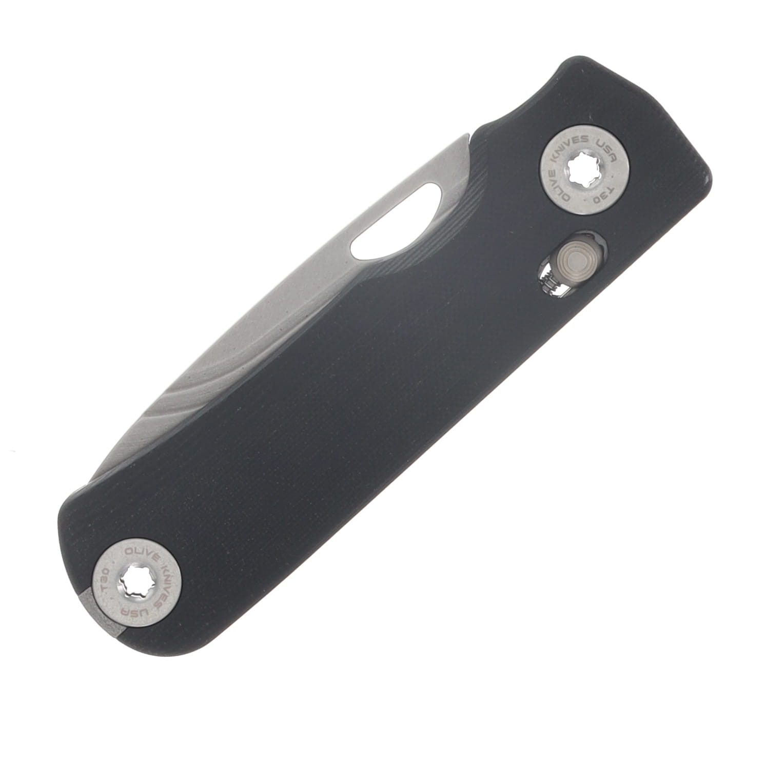 Olive Knives Lenta Folding Knife Black G10 Handle Elmax Drop Point Blade LNT-G10BLK-EL View 5