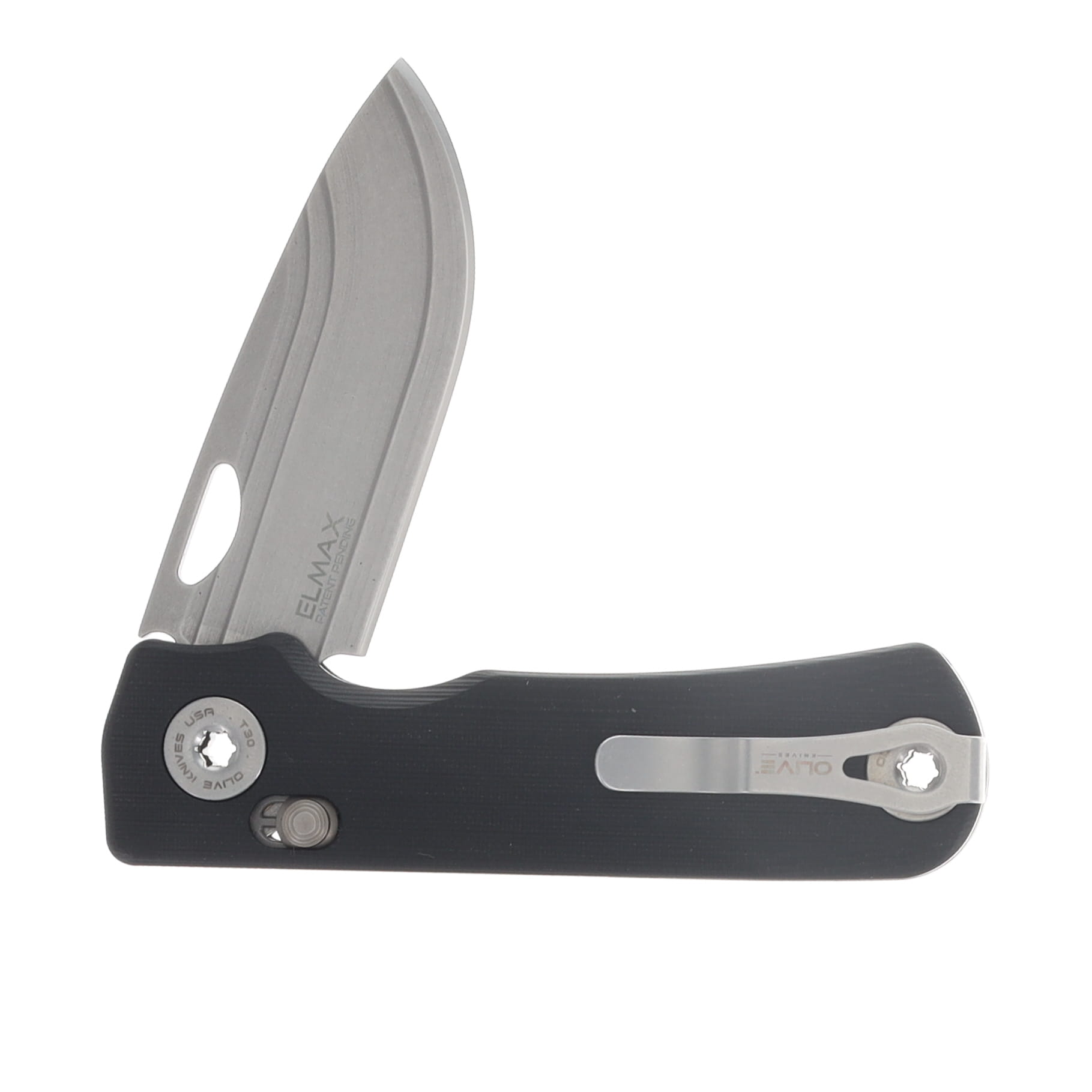Olive Knives Lenta Folding Knife Black G10 Handle Elmax Drop Point Blade LNT-G10BLK-EL View 4