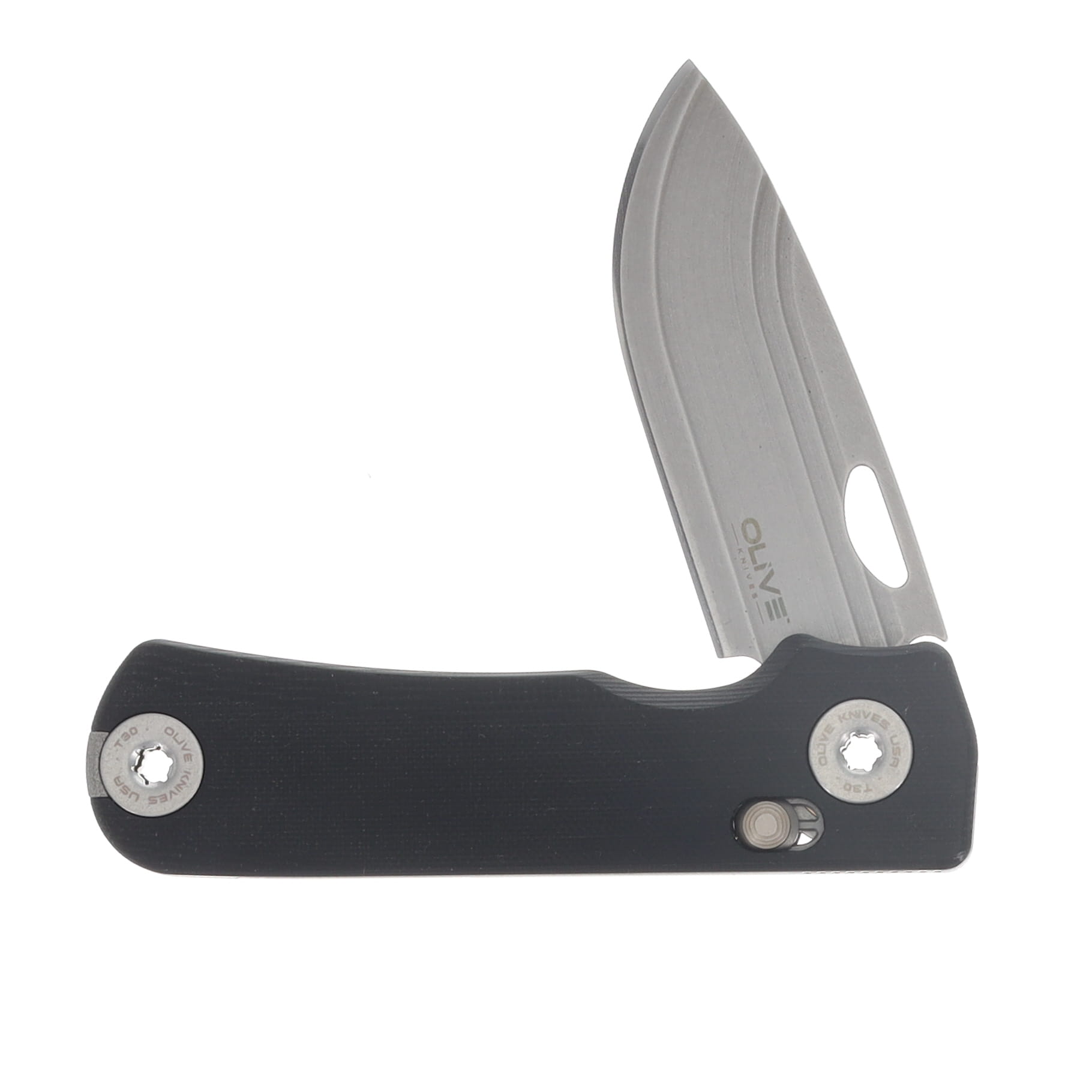 Olive Knives Lenta Folding Knife Black G10 Handle Elmax Drop Point Blade LNT-G10BLK-EL View 3