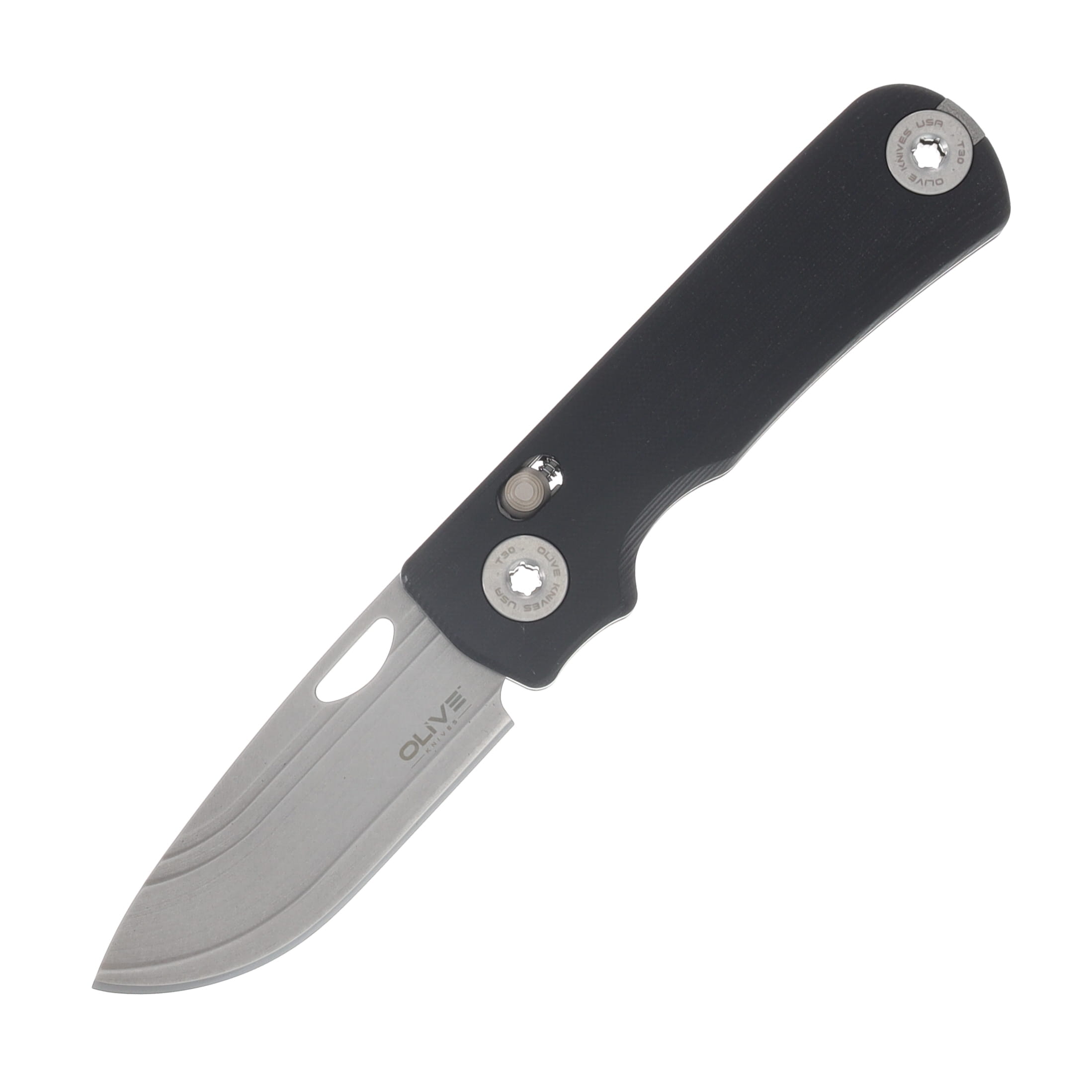 Olive Knives Lenta Folding Knife Black G10 Handle Elmax Drop Point Blade LNT-G10BLK-EL View 1