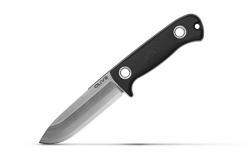 Olive Knives Arbor Fixed Blade Black G10 Handle Stonewash Elmax - Kydex Sheath ABR-G10BLK-SW-K View 1
