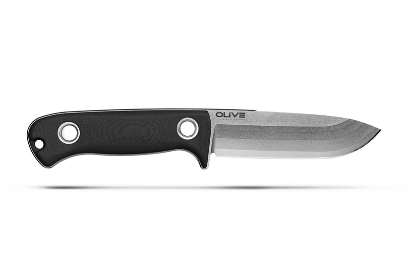 Olive Knives Arbor Fixed Blade Black G10 Handle Stonewash Elmax - Kydex Sheath ABR-G10BLK-SW-K View 2