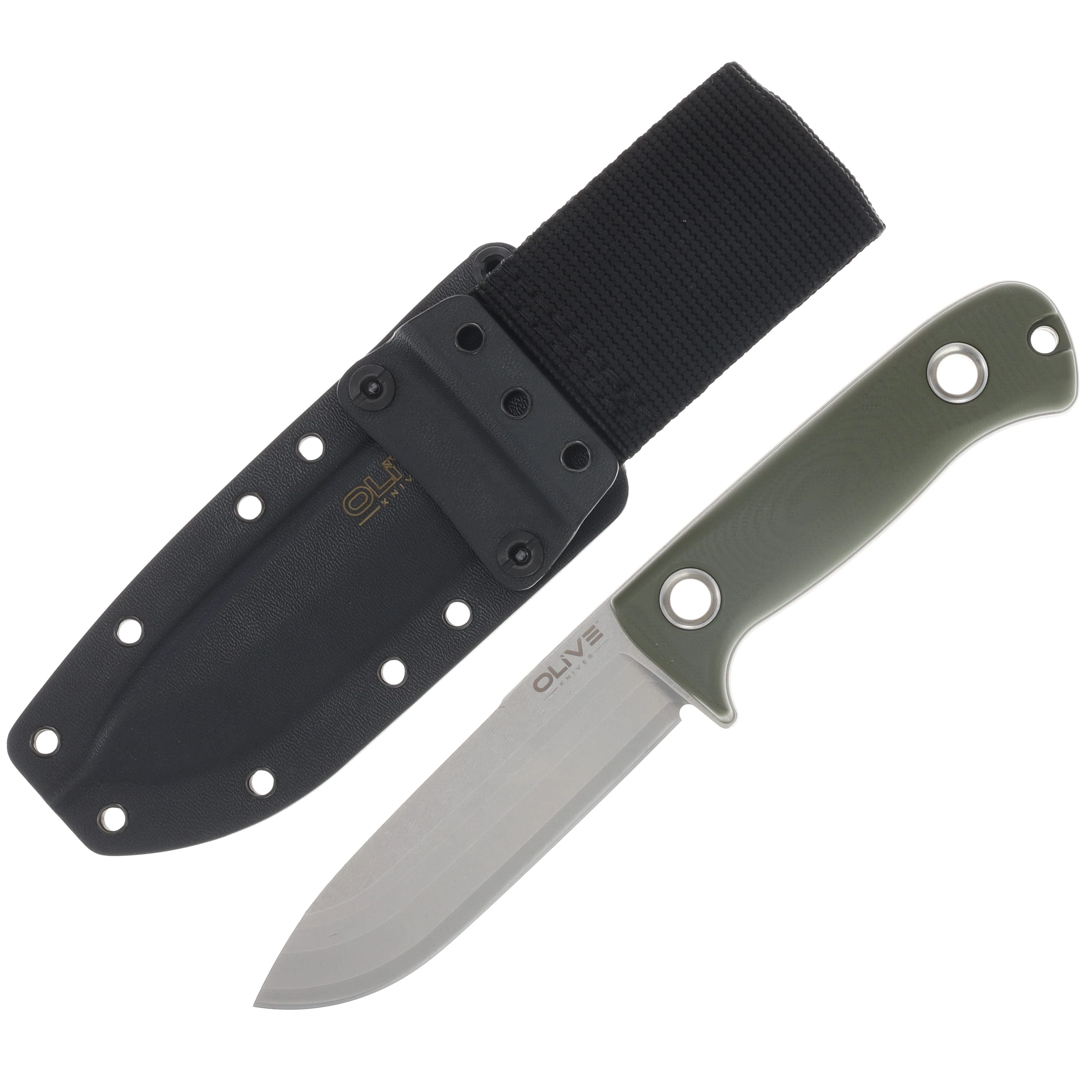Olive Knives Arbor Fixed Blade Olive Green G10 Handle Stonewash Elmax - Kydex Sheath ABR-G10ODG-SW-K View 2