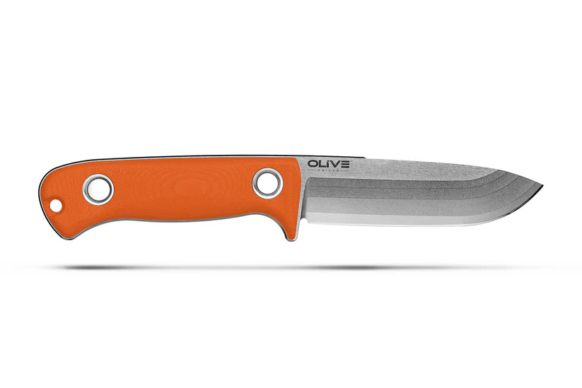 Olive Knives Arbor Fixed Blade Orange G10 Handle Stonewash Elmax - Kydex Sheath ABR-G10ORN-SW-K View 2