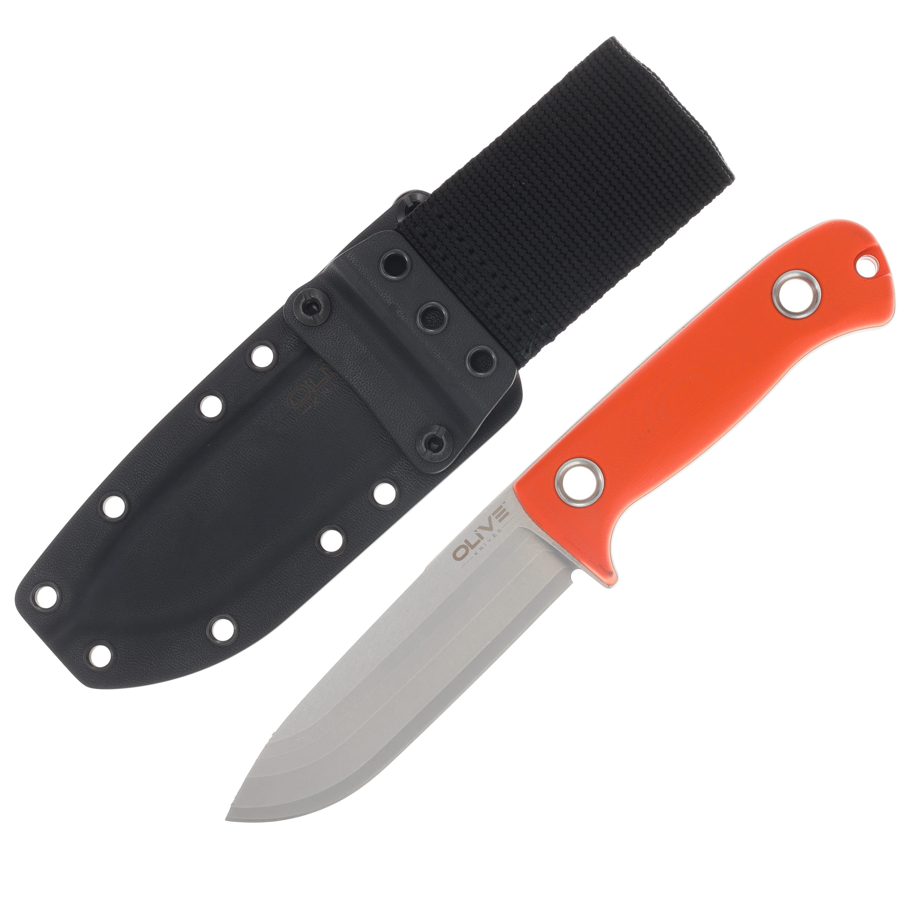 Olive Knives Arbor Fixed Blade Orange G10 Handle Stonewash Elmax - Kydex Sheath ABR-G10ORN-SW-K View 2