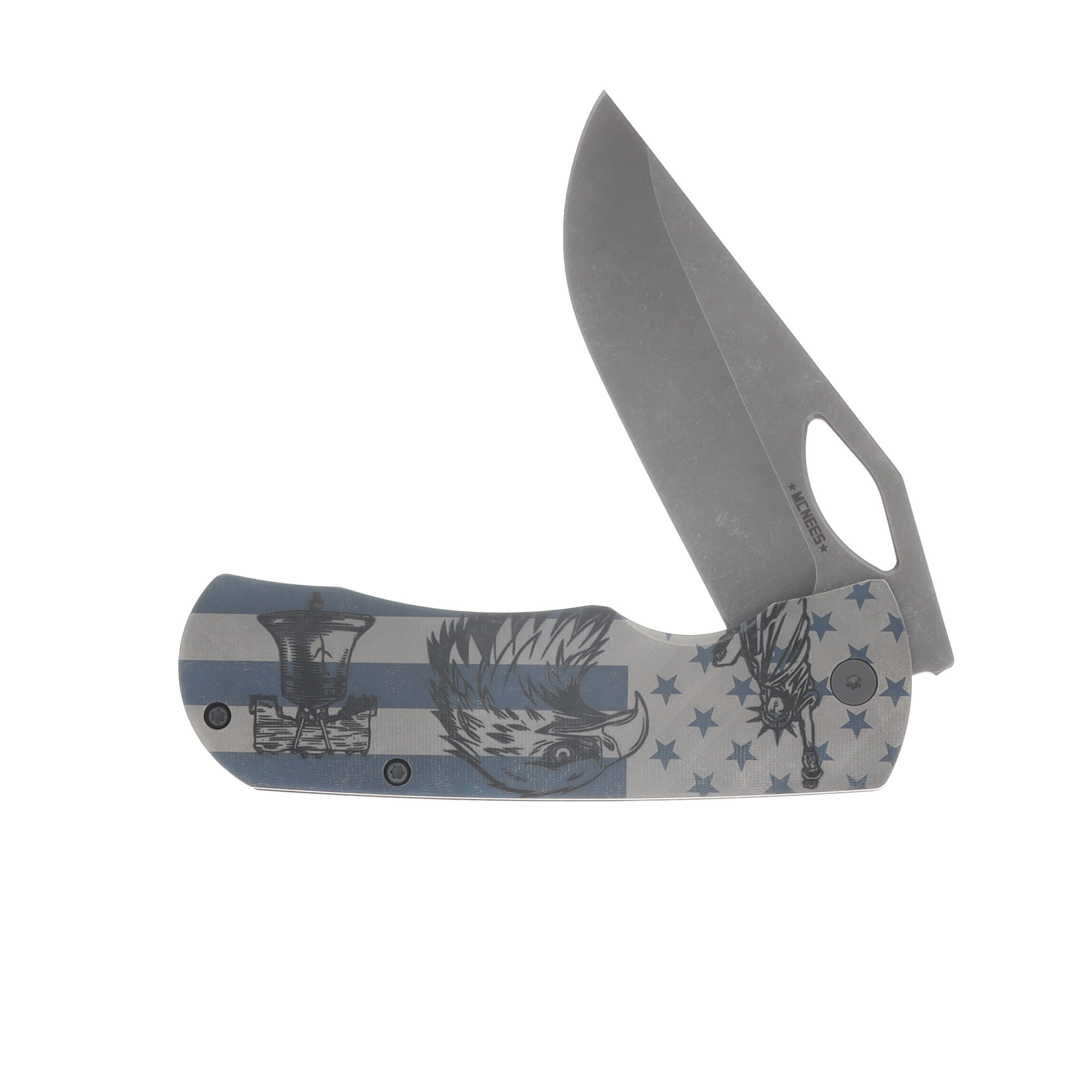 McNee's SMKW Exclusive Big Dixon 3.75 Folding Knife TI W/ 250th USA Etching MCBIGDIX250TH View 3