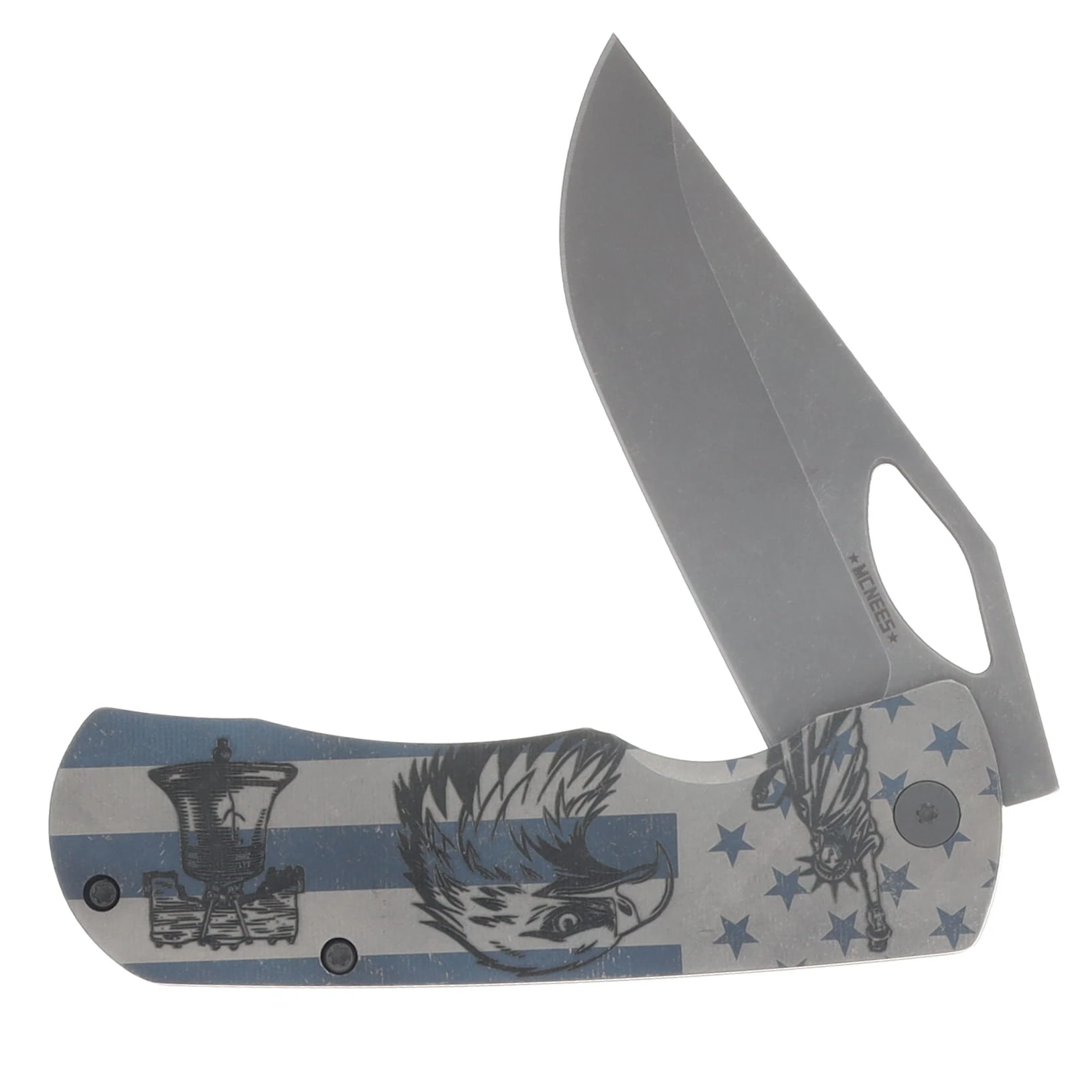 McNee's SMKW Exclusive Little Dixon 3.25 Folding Knife TI W/ 250th USA Etching MCLITTLEDIX250TH View 3