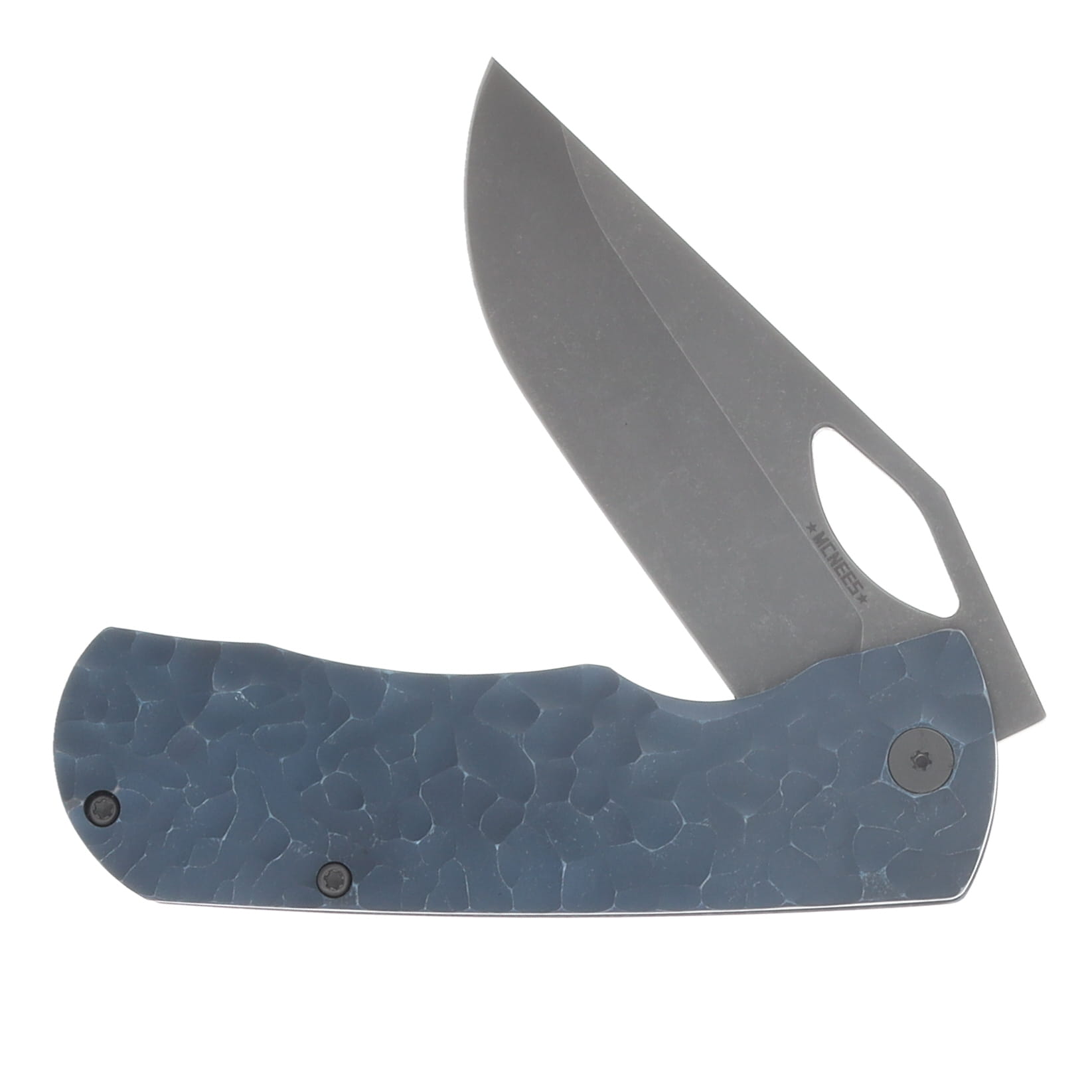 McNee's Little Dixon 3.25 Folding Knife Rock Blue Atomic Titanium MCLITTLEDIXROCK View 3