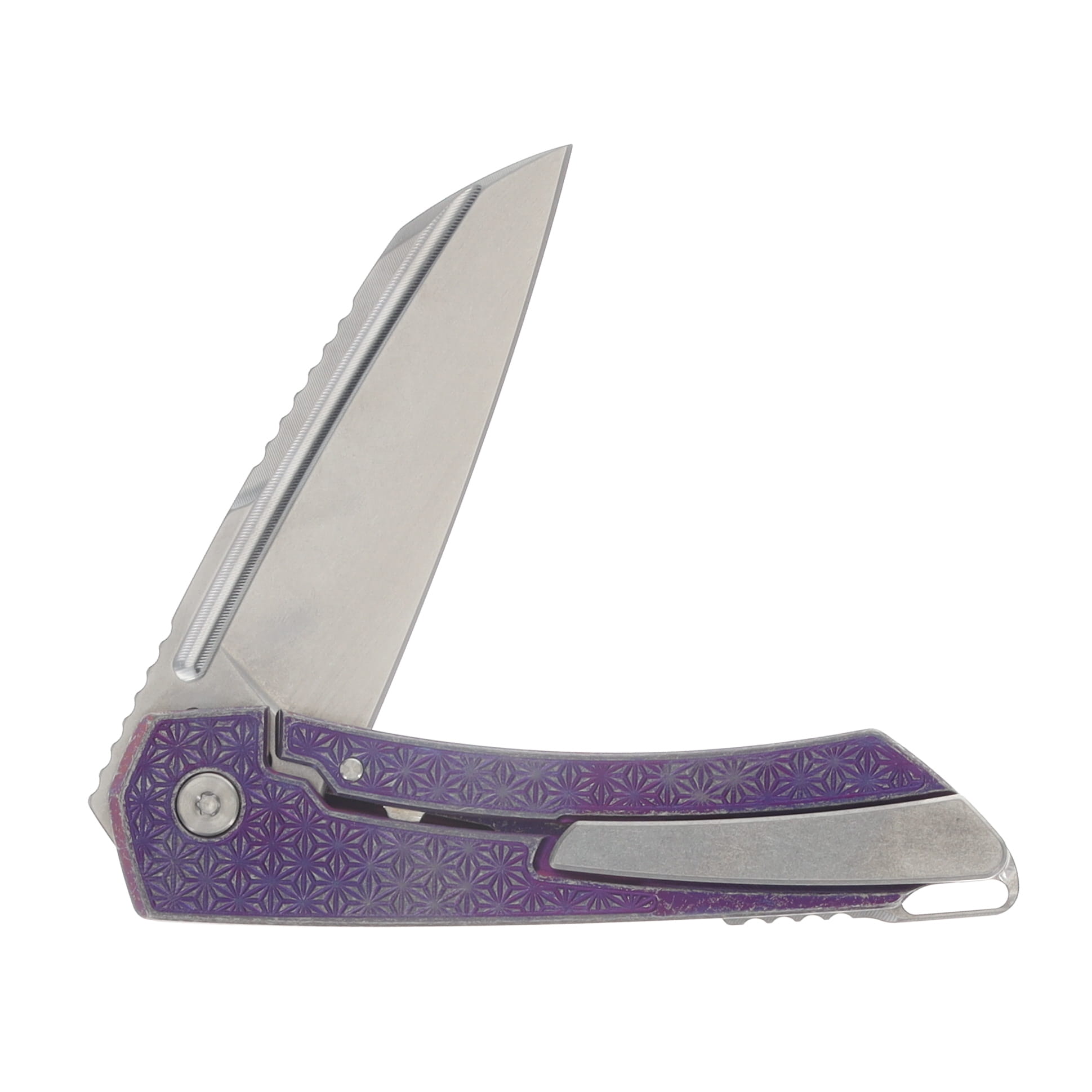 MachineWise Mojave 1323 Framelock Folding Knife S90V/Purple Pattern Titanium MOJAVE1323 View 4