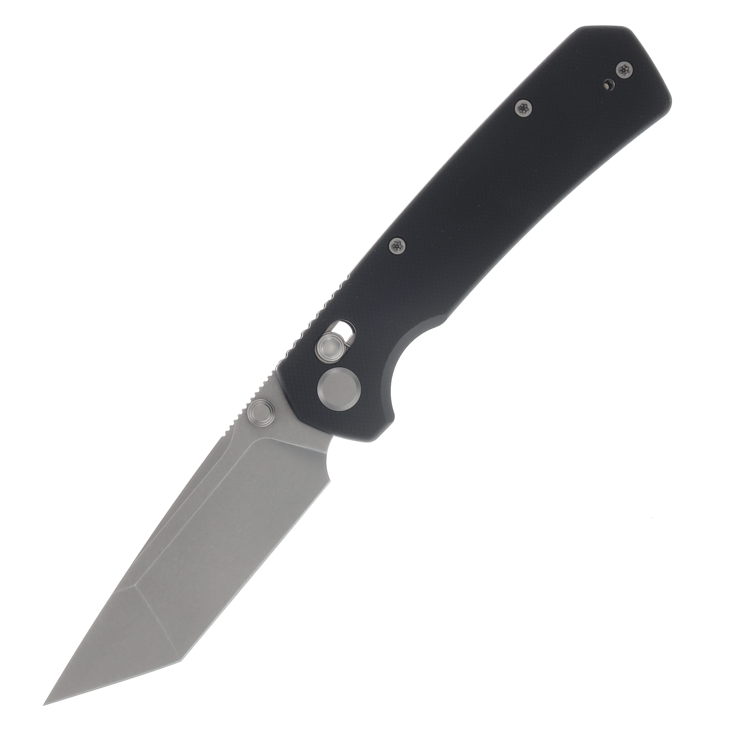GEO Knife Blaze Axis Lock Folding Knife Stonewash M390 Blade Black G10 Handle GEO2503D View 1