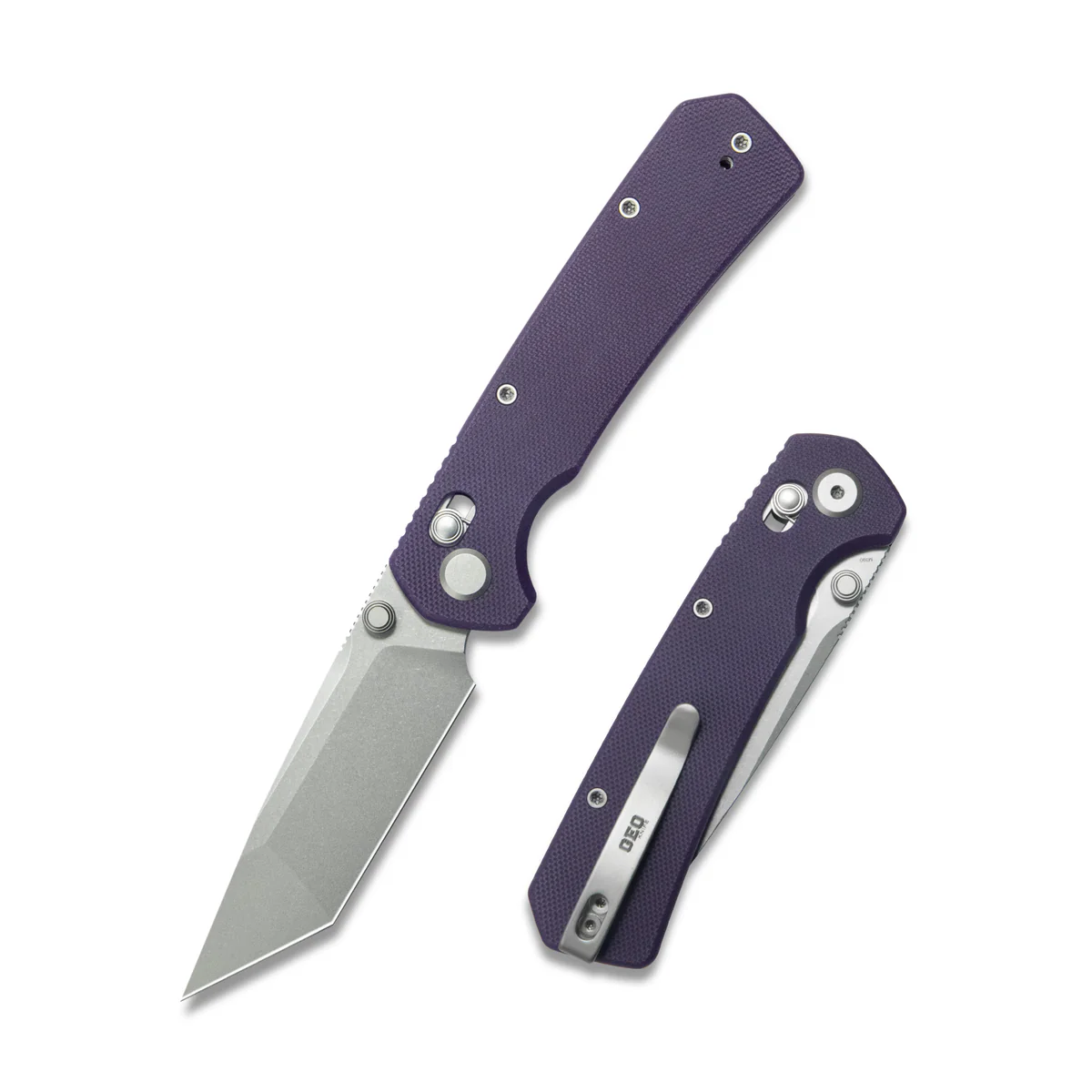 GEO Knife Blaze Axis Lock Folding Knife Stonewash M390 Blade Purple G10 Handle GEO2503F View 7