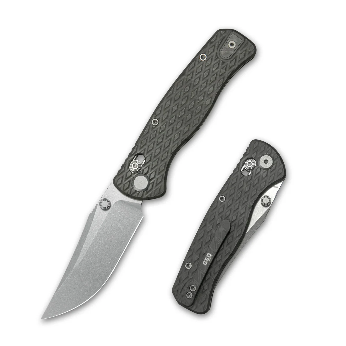 GEO Knife Sharp Shadow Axis Lock Folding Knife SW M390 - Tiger Stripe Flamed TI GEO2504C View 7