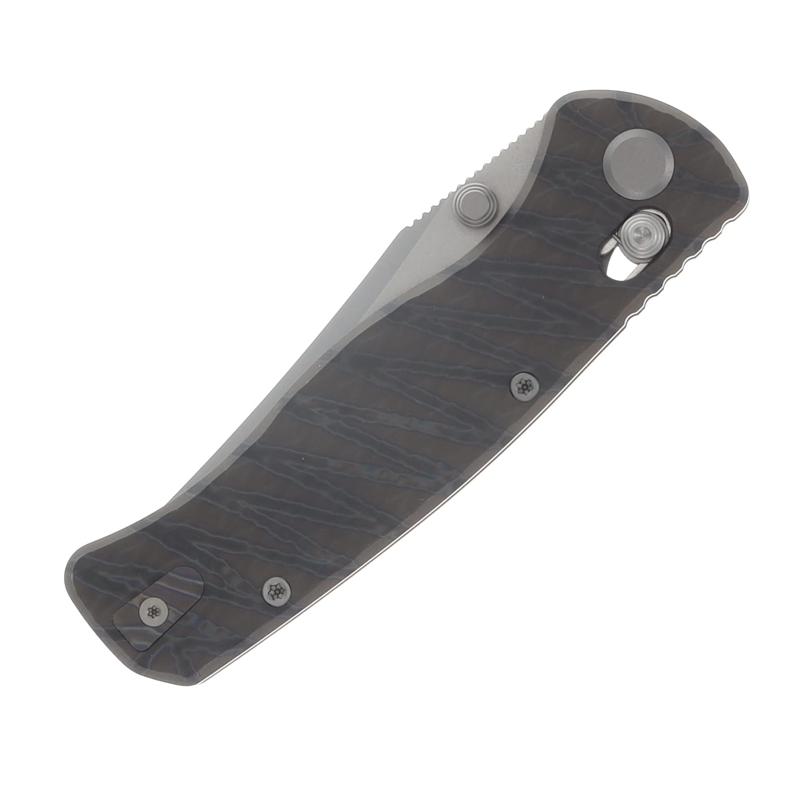 GEO Knife Sharp Shadow Axis Lock Folding Knife SW M390 - Tiger Stripe Flamed TI GEO2504C View 5