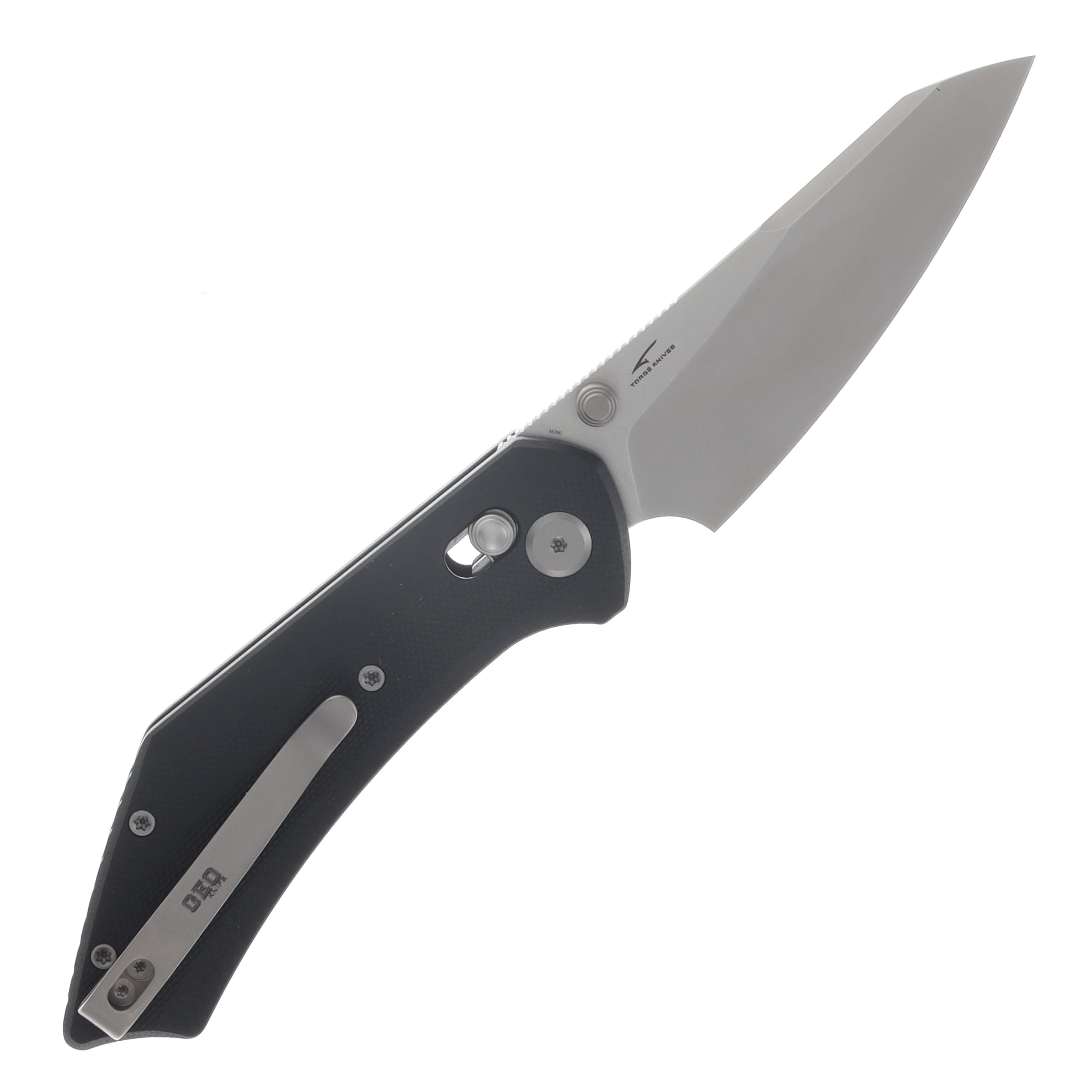GEO Knife Maciej Torbé DIVID Axis Lock Folding Knife SW M390 Blade Black G10 Handle GEO2507E View 2
