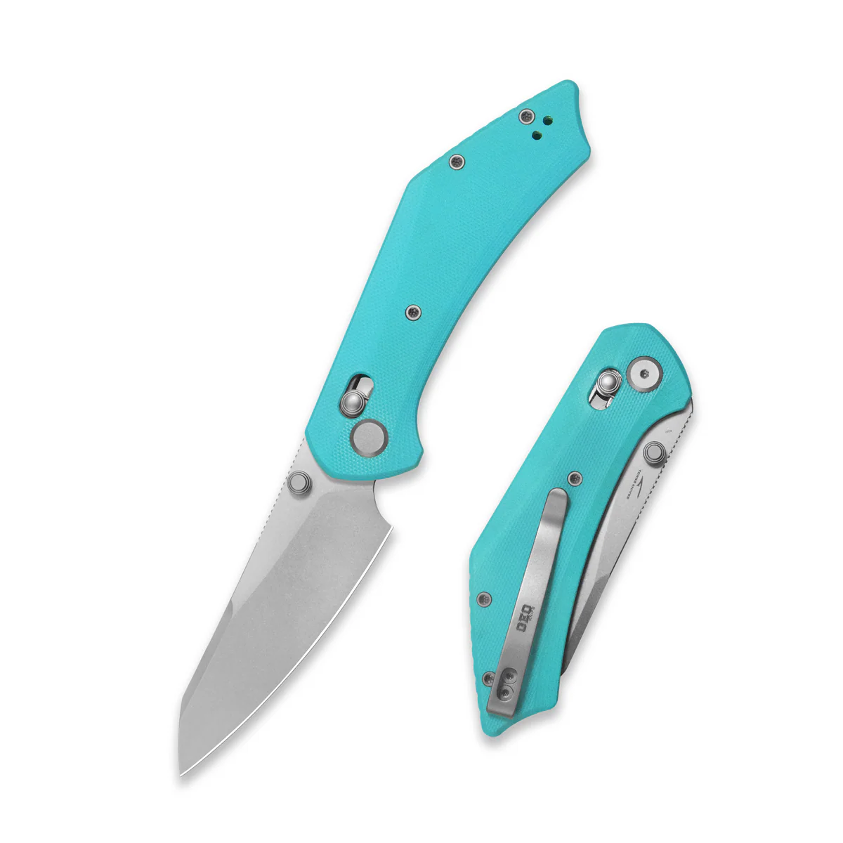 GEO Knife Maciej Torbé DIVID Folding Knife SW M390 Blade Tiffany Blue G10 Handle GEO2507F View 7