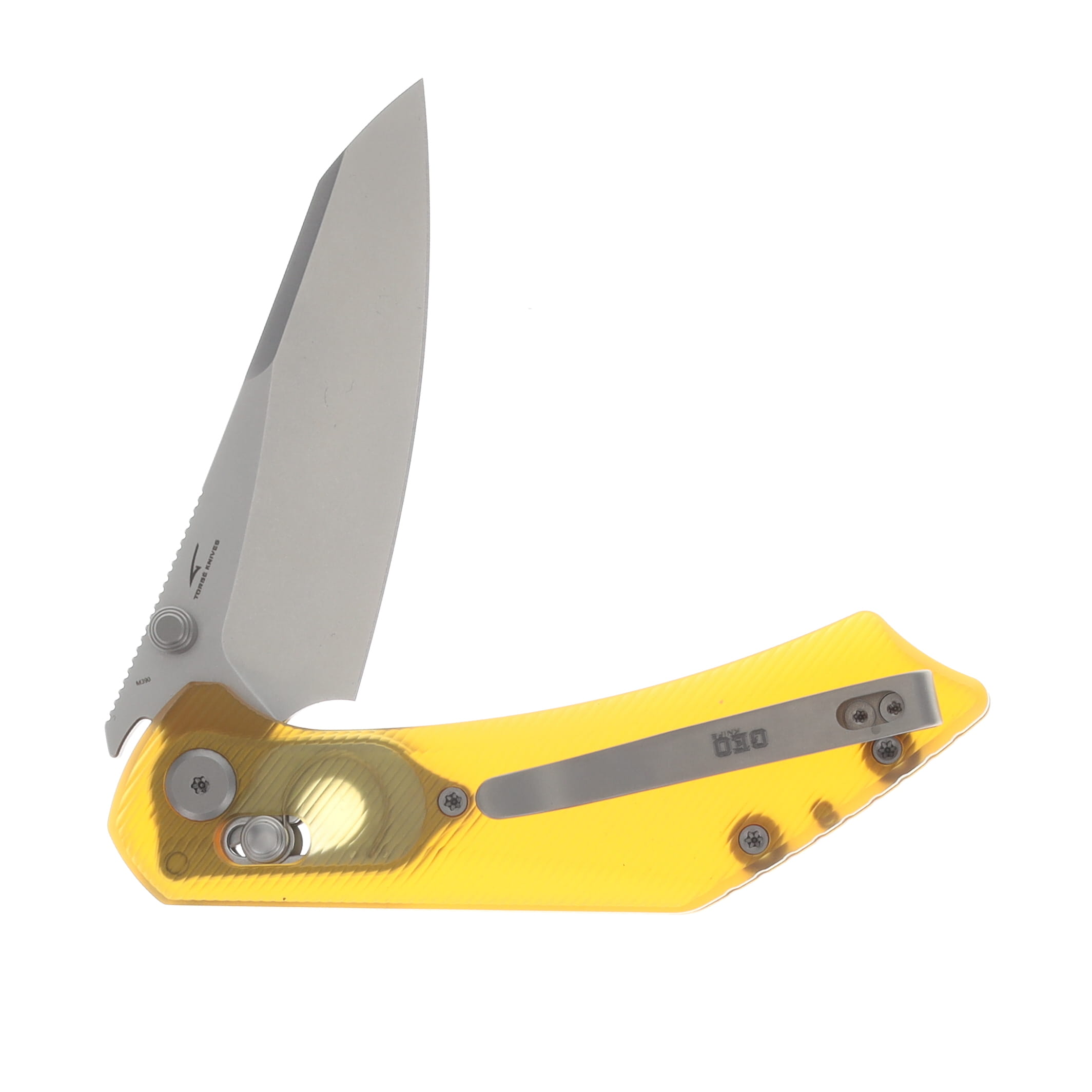 GEO Knife Maciej Torbé DIVID Axis Lock Folding Knife SW M390 Blade Ultem Handle GEO2507K View 4