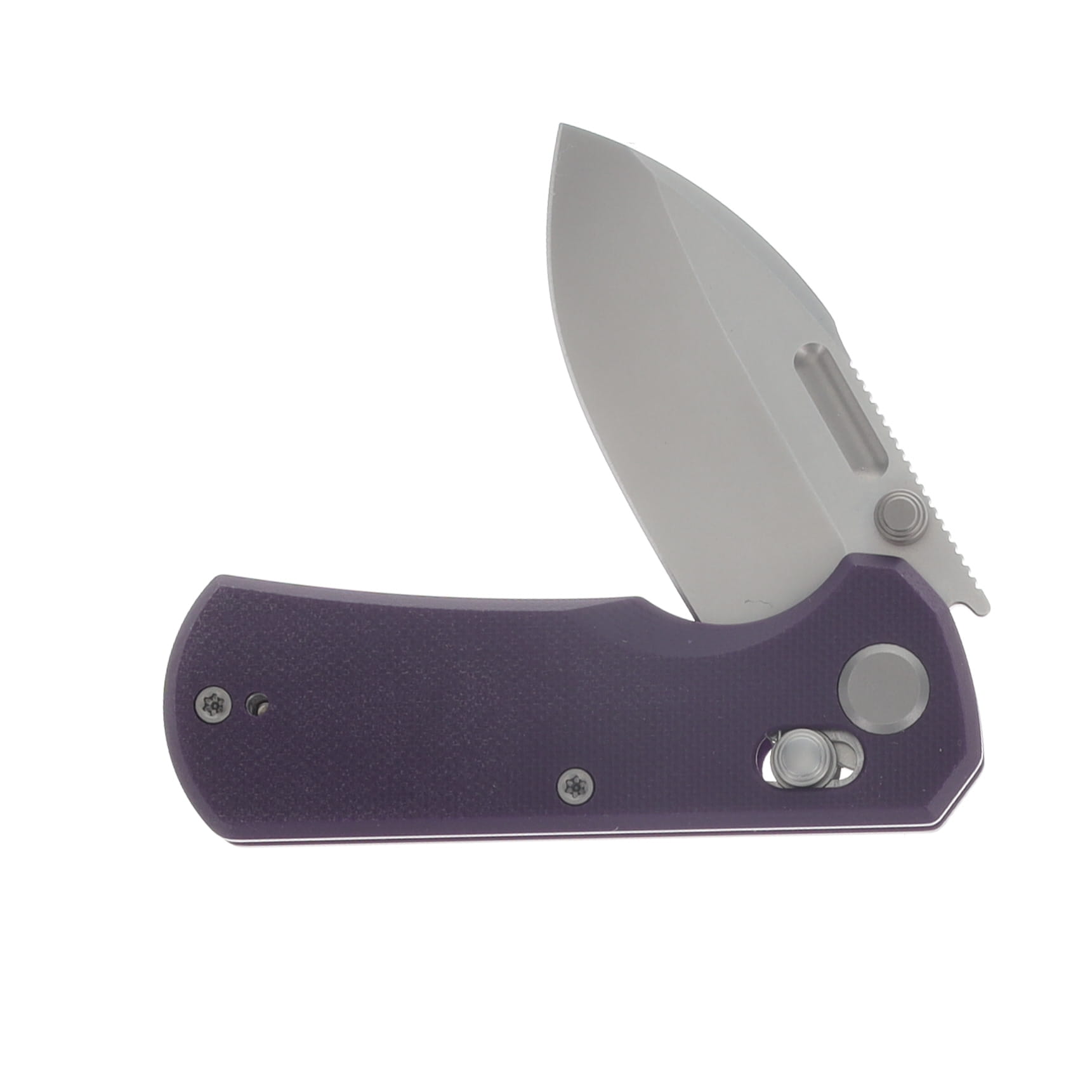 GEO Knife Fabian Hobbelen Belluf Folder SW M390 Blade Purple G10 Handle GEO2508C View 3