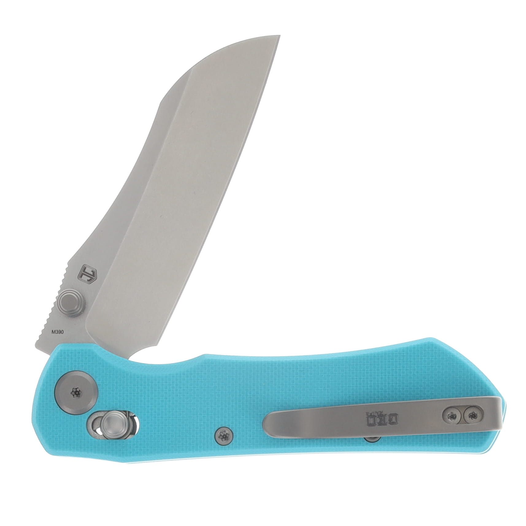 GEO Knife Johan Jordaan Komodo Folder SW M390 Blade Tiffany Blue G10 Handle GEO2509F View 4