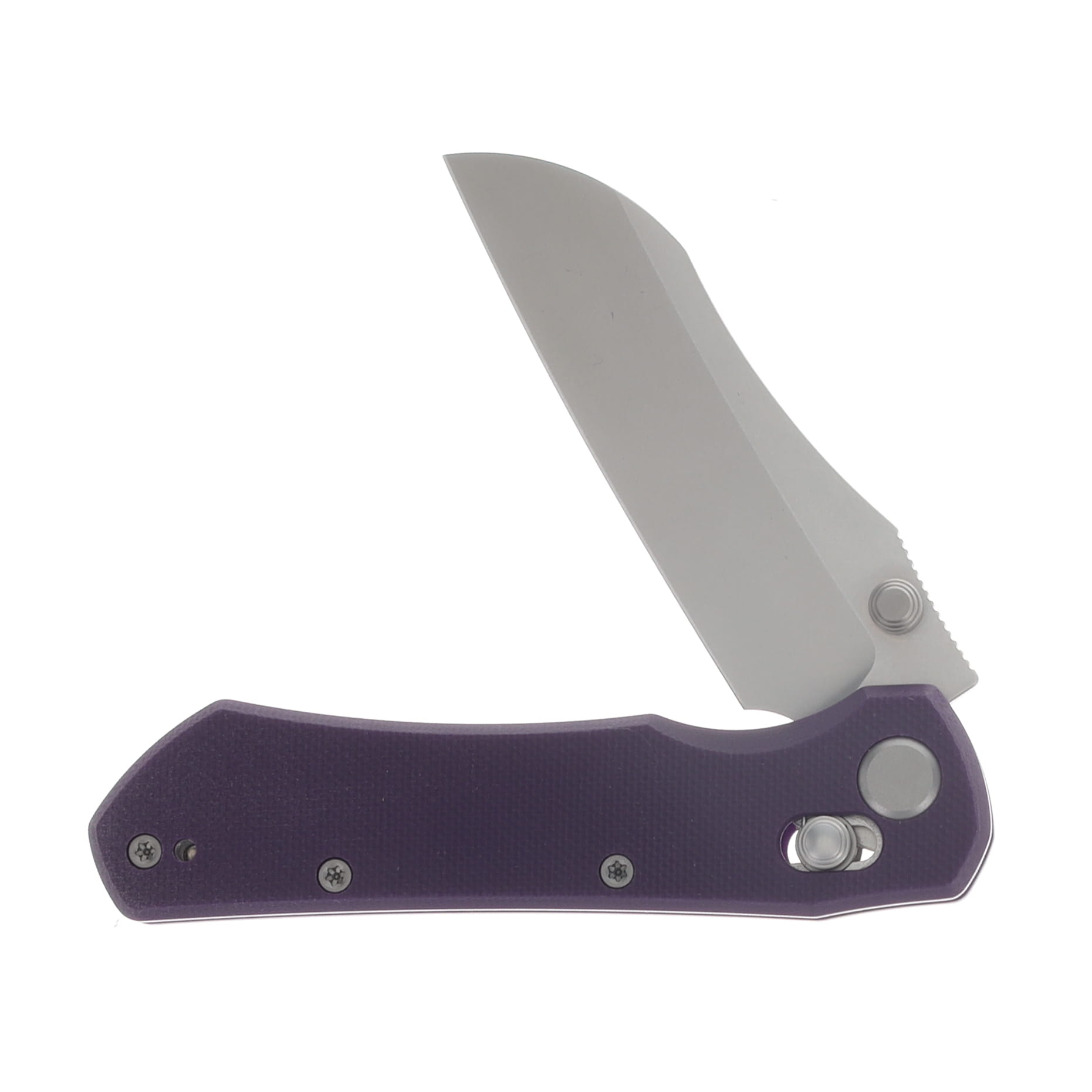 GEO Knife Johan Jordaan Komodo Folder Stonewash M390 Blade Purple G10 Handle GEO2509G View 3