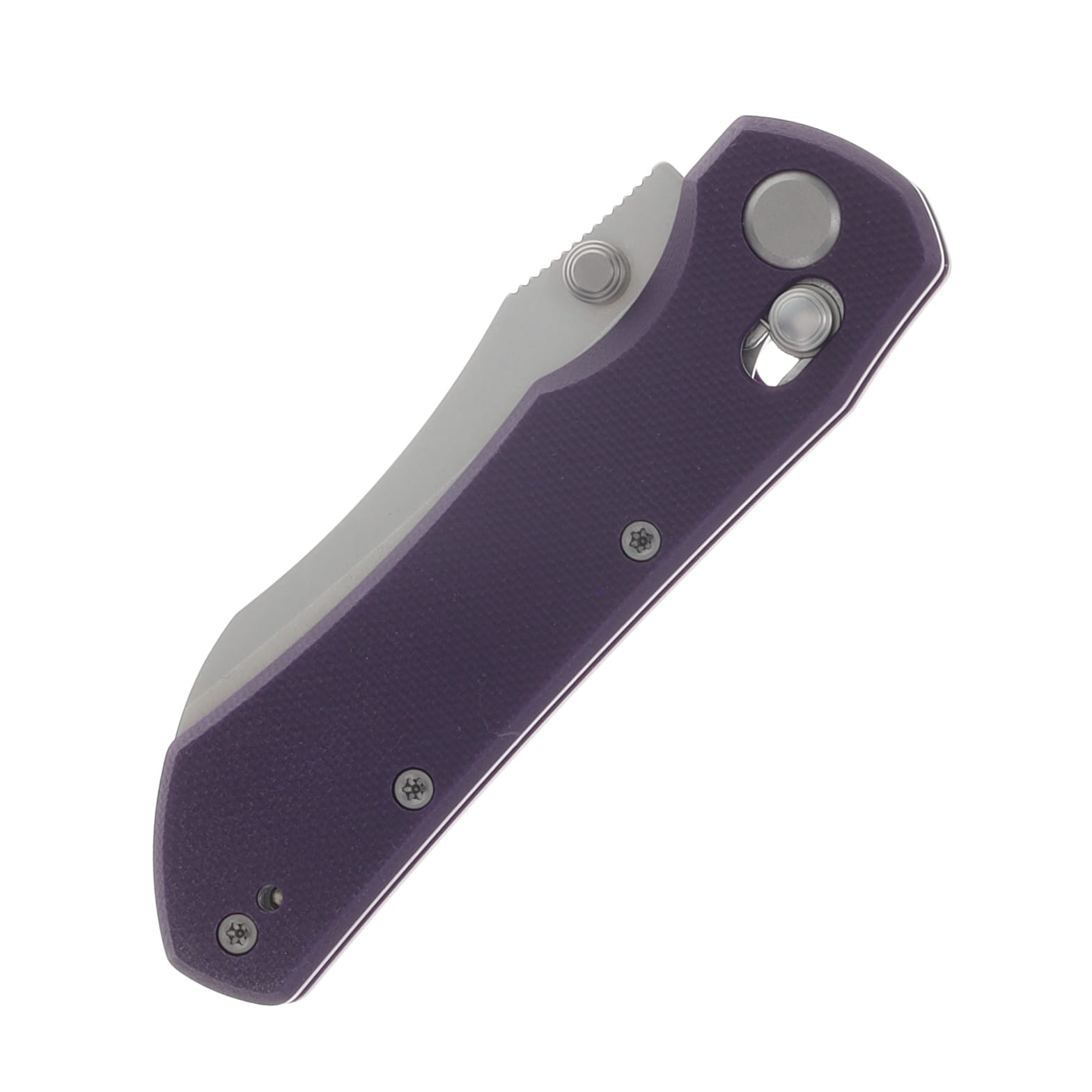 GEO Knife Johan Jordaan Komodo Folder Stonewash M390 Blade Purple G10 Handle GEO2509G View 5