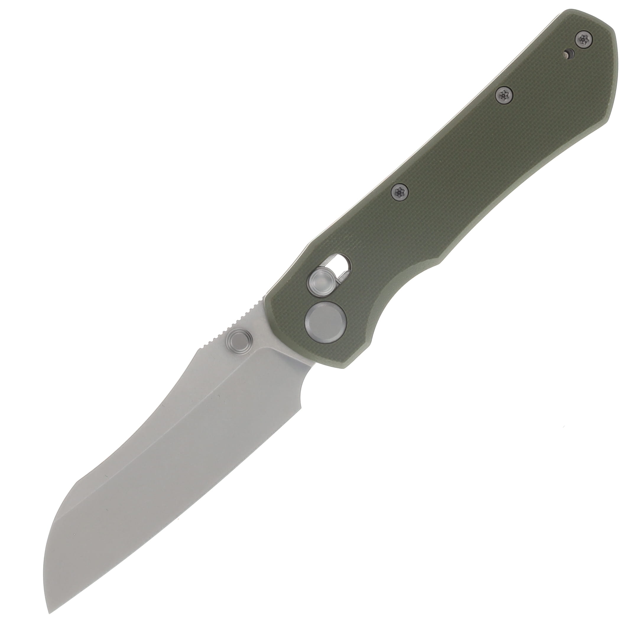GEO Knife Johan Jordaan Komodo Folder Stonewash M390 Blade Green G10 Handle GEO2509I View 1