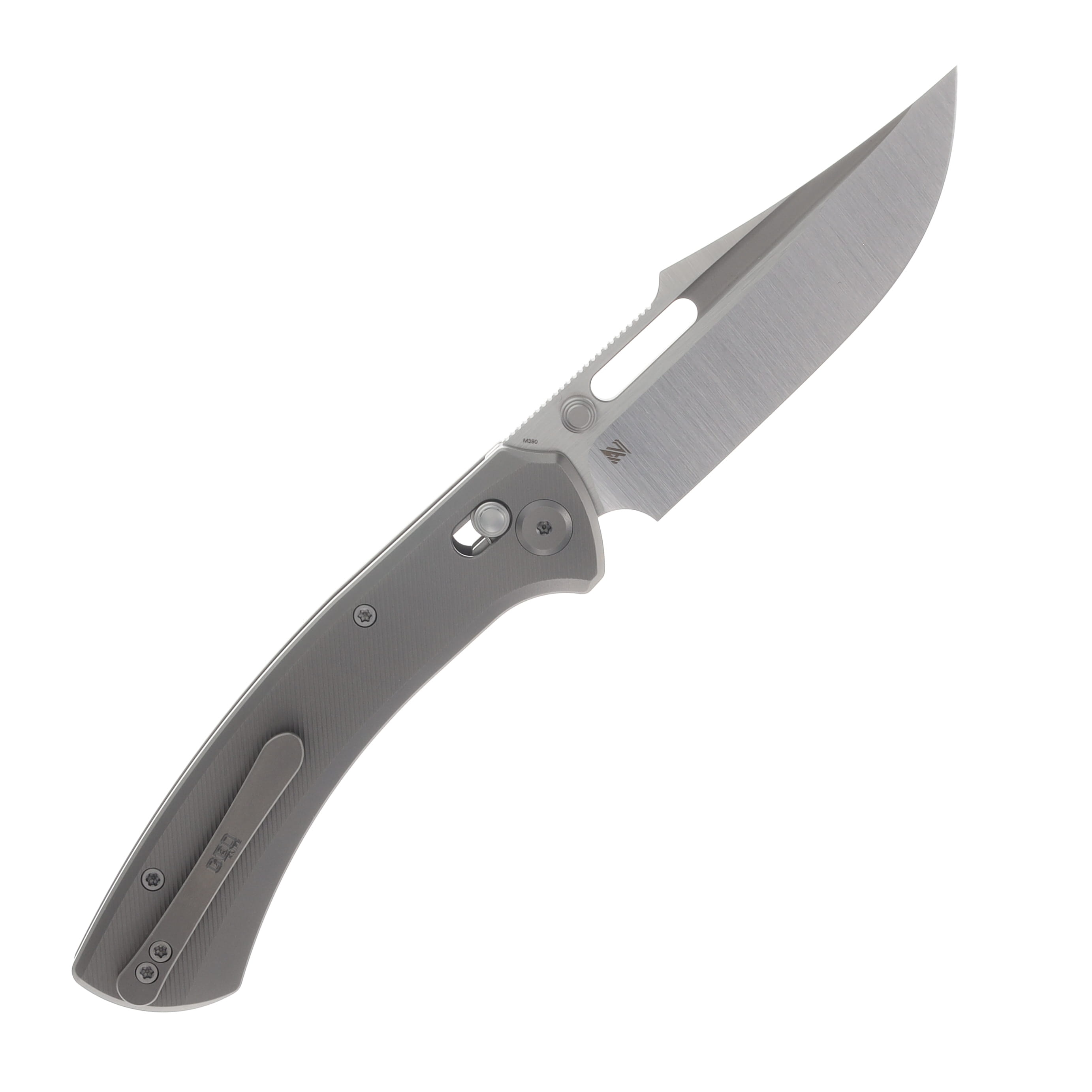 GEO Knife n.anh Design Strix Folder Hand-Rubbed Satin M390 Blade SW Titanium Handle GEO2510A View 2