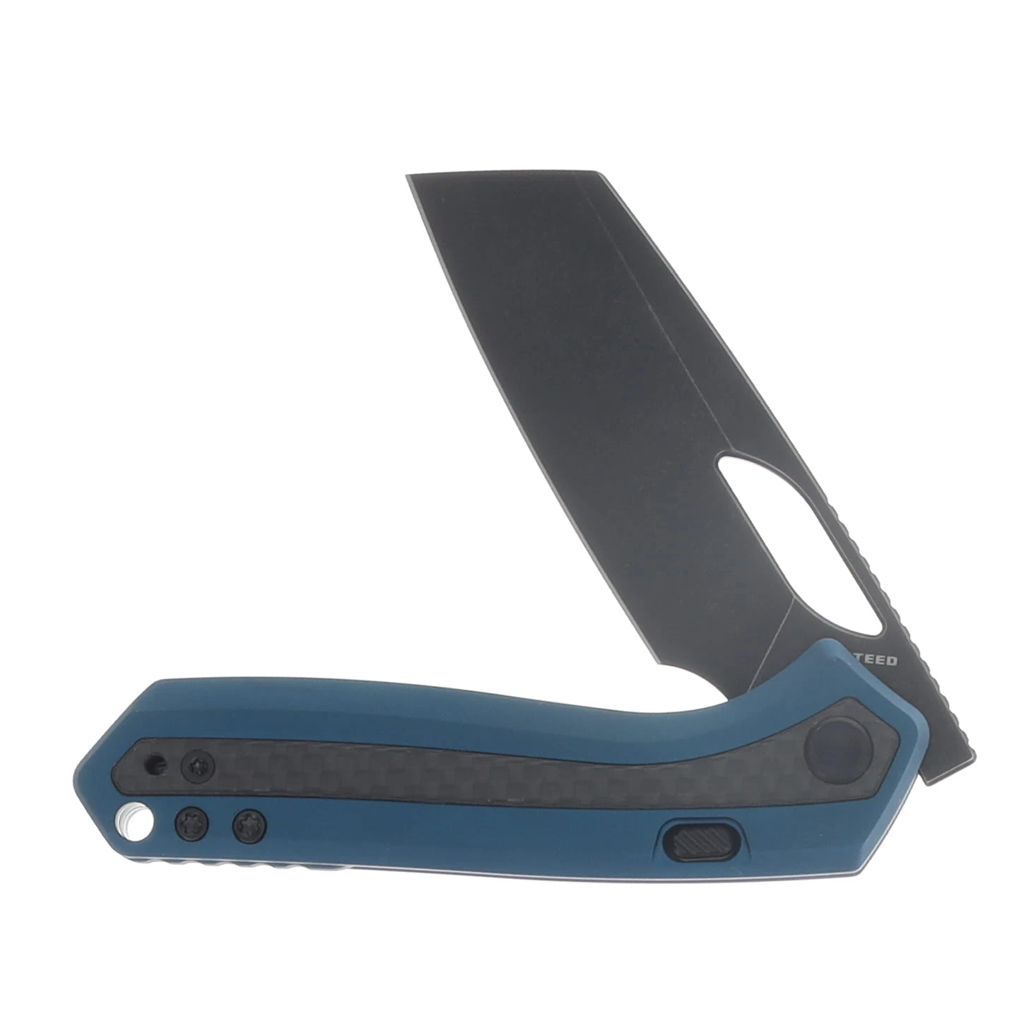 Vosteed Kroc Folder S35VN Black SW Blade Blue Aluminum - Carbon Fiber Handle A1804 View 3