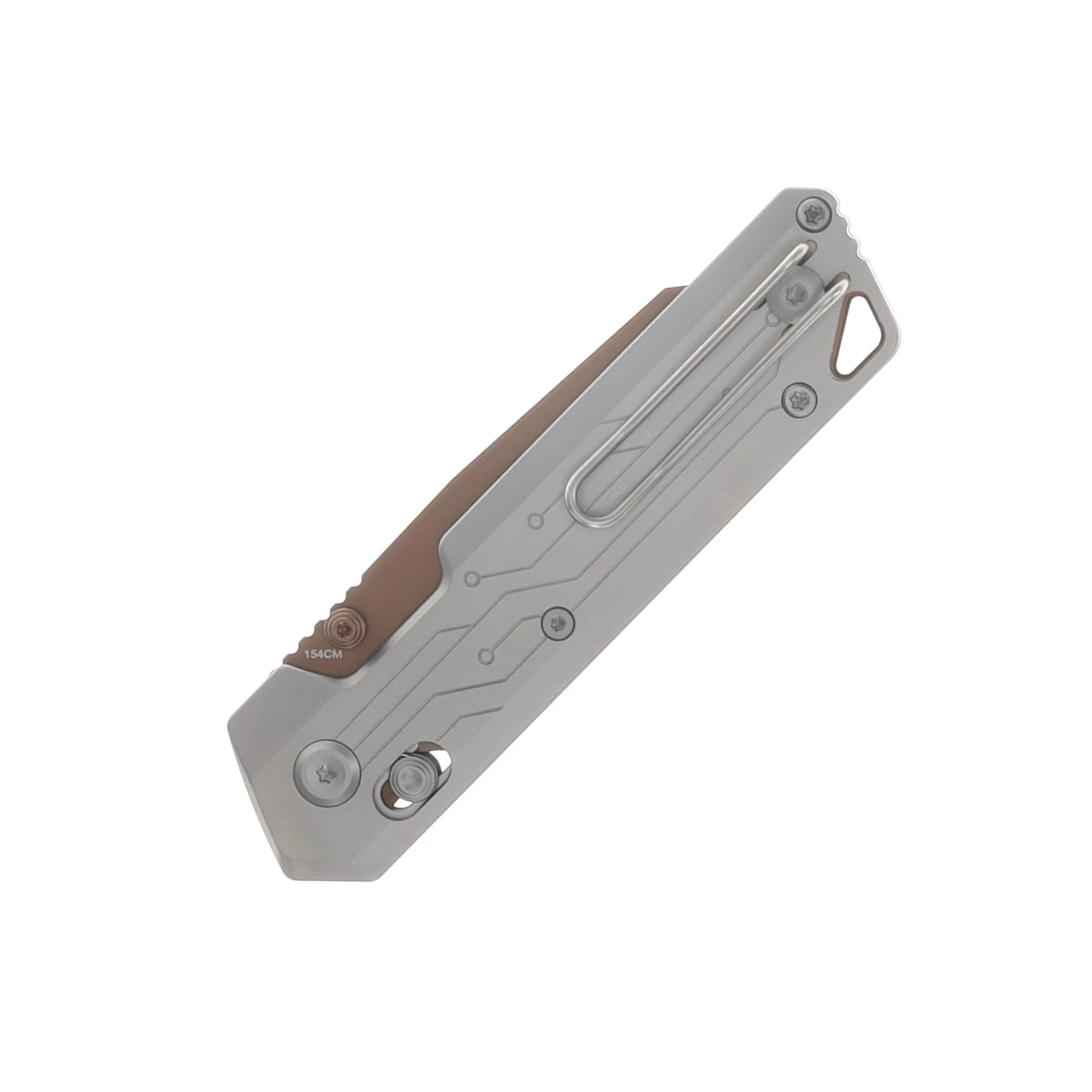 Vosteed Parallel Folding Knife 154CM Copper Dune Blade Circuit Titanium Handle A3520 View 6