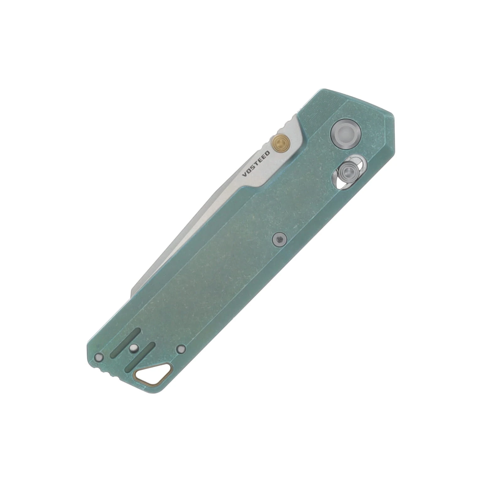 Vosteed Parallel Folding Knife 154CM Stonewash Blade Green Titanium Handle A3519 View 5