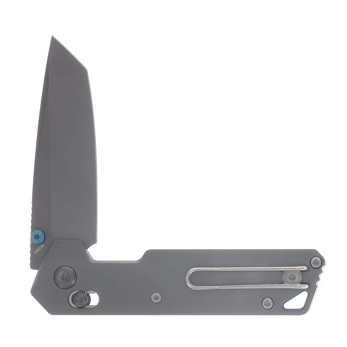 Vosteed Parallel Folding Knife 154CM Destroyer Grey Blade Dim Gray TI Handle A3510 View 4