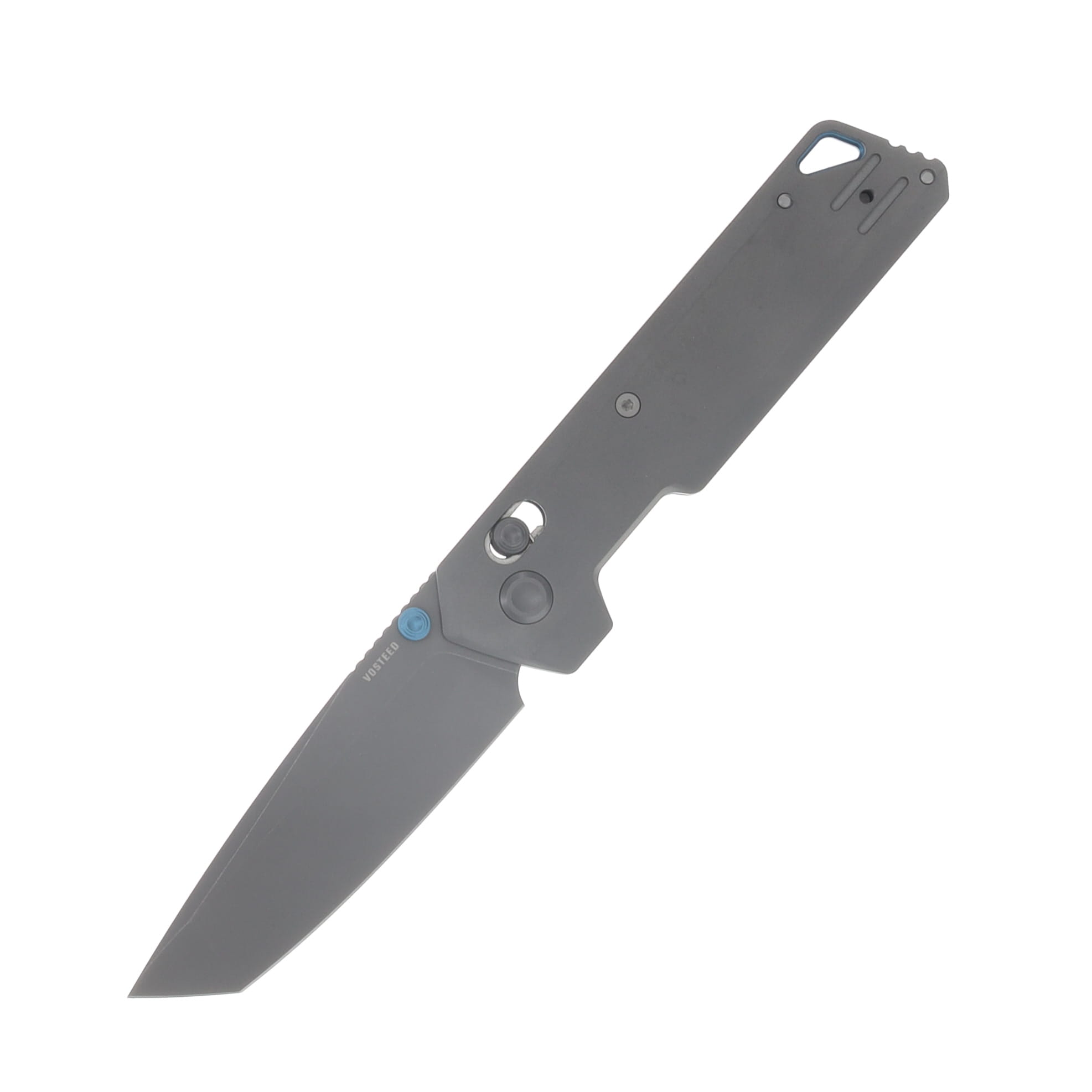 Vosteed Parallel Folding Knife 154CM Destroyer Grey Blade Dim Gray TI Handle A3510 View 1